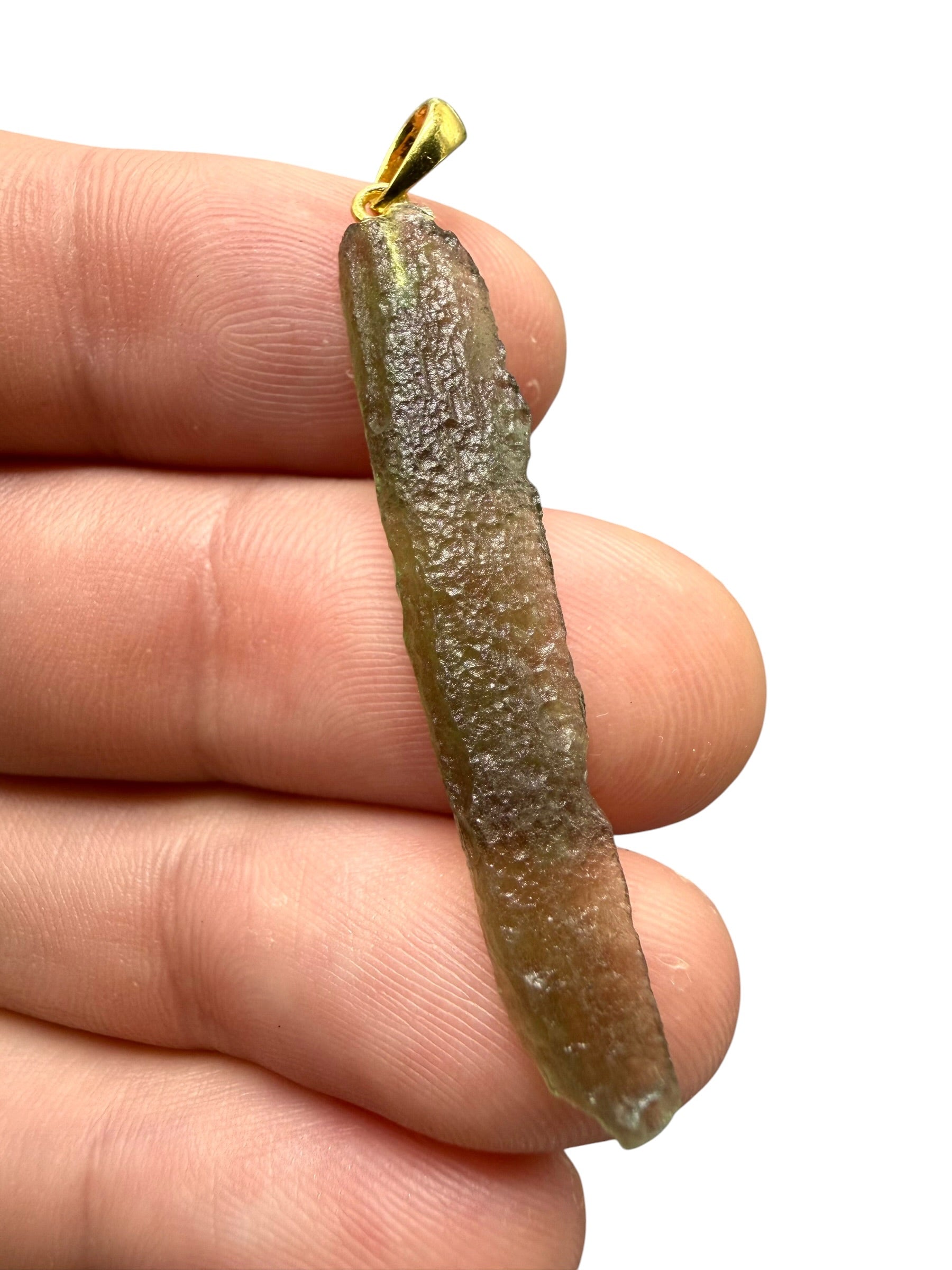 Gold-plated moldavite pendant 1,45g