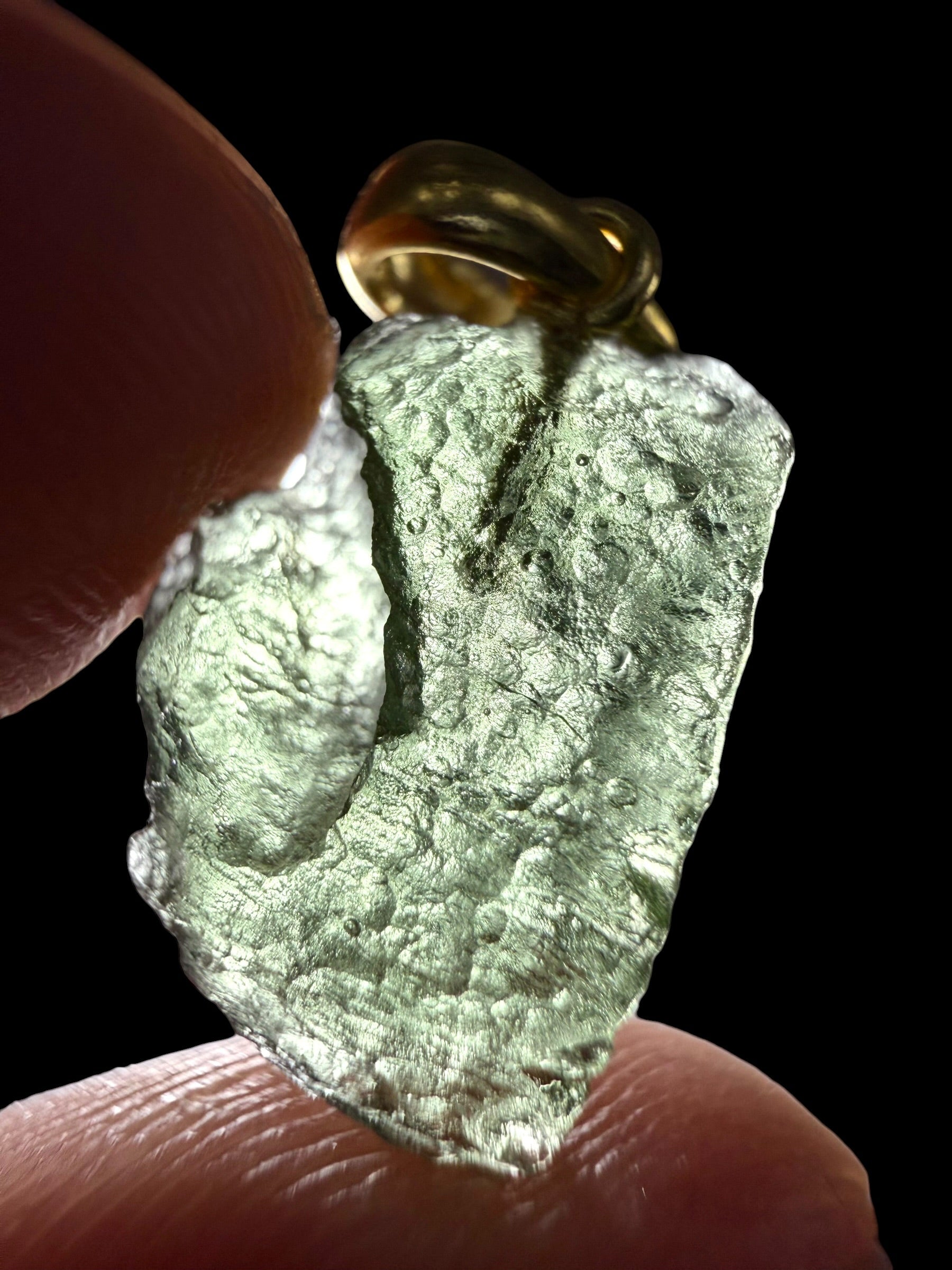 Gold-plated moldavite pendant 1,2g - SPP/V041