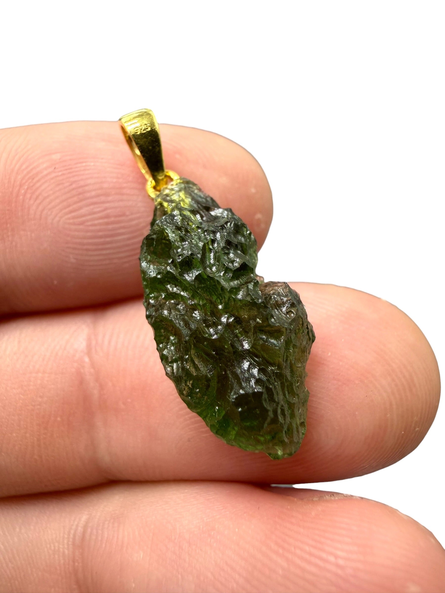 Gold-plated moldavite pendant 1,8g - SPP/V042