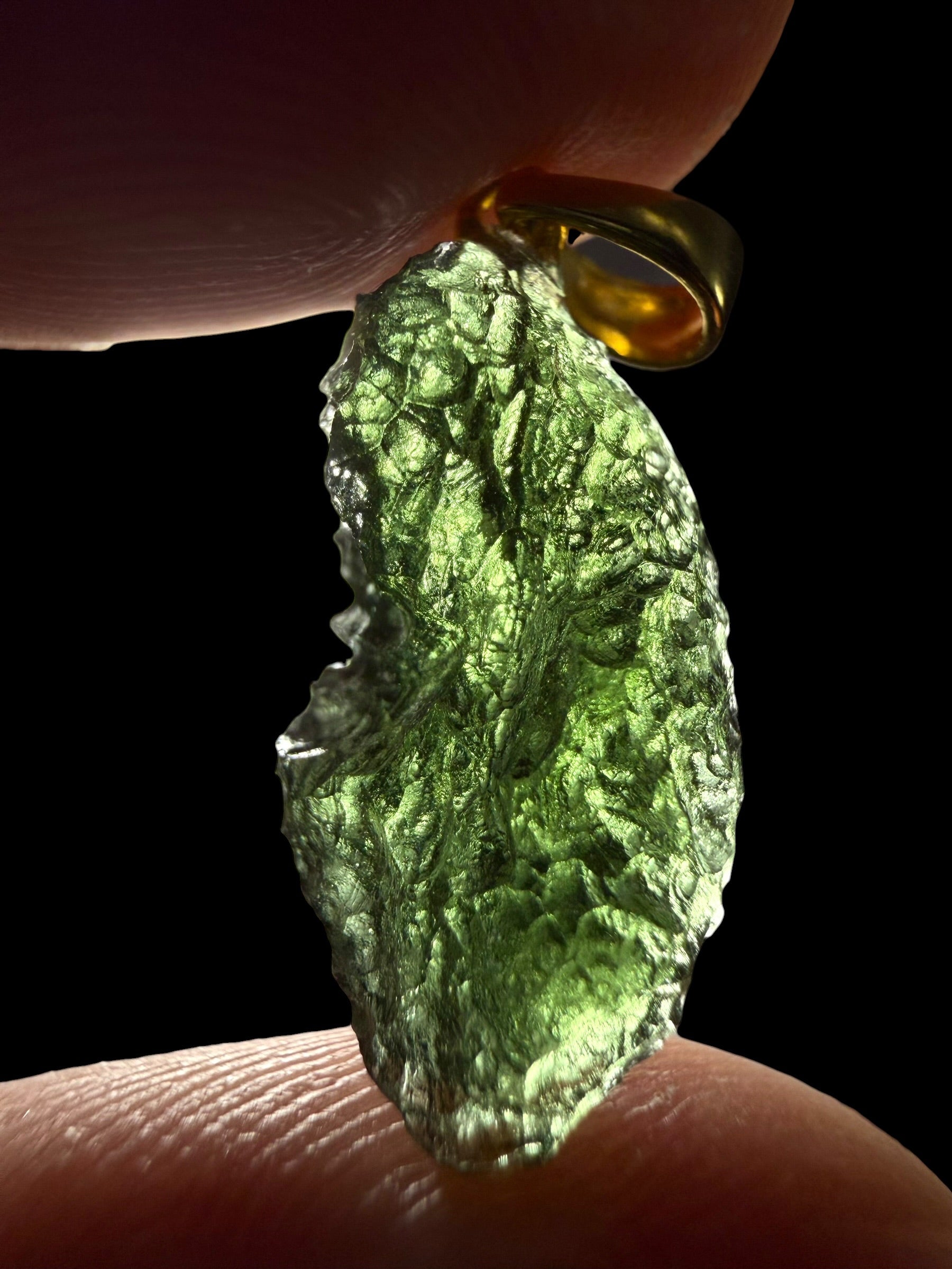 Gold-plated moldavite pendant 1,8g - SPP/V042