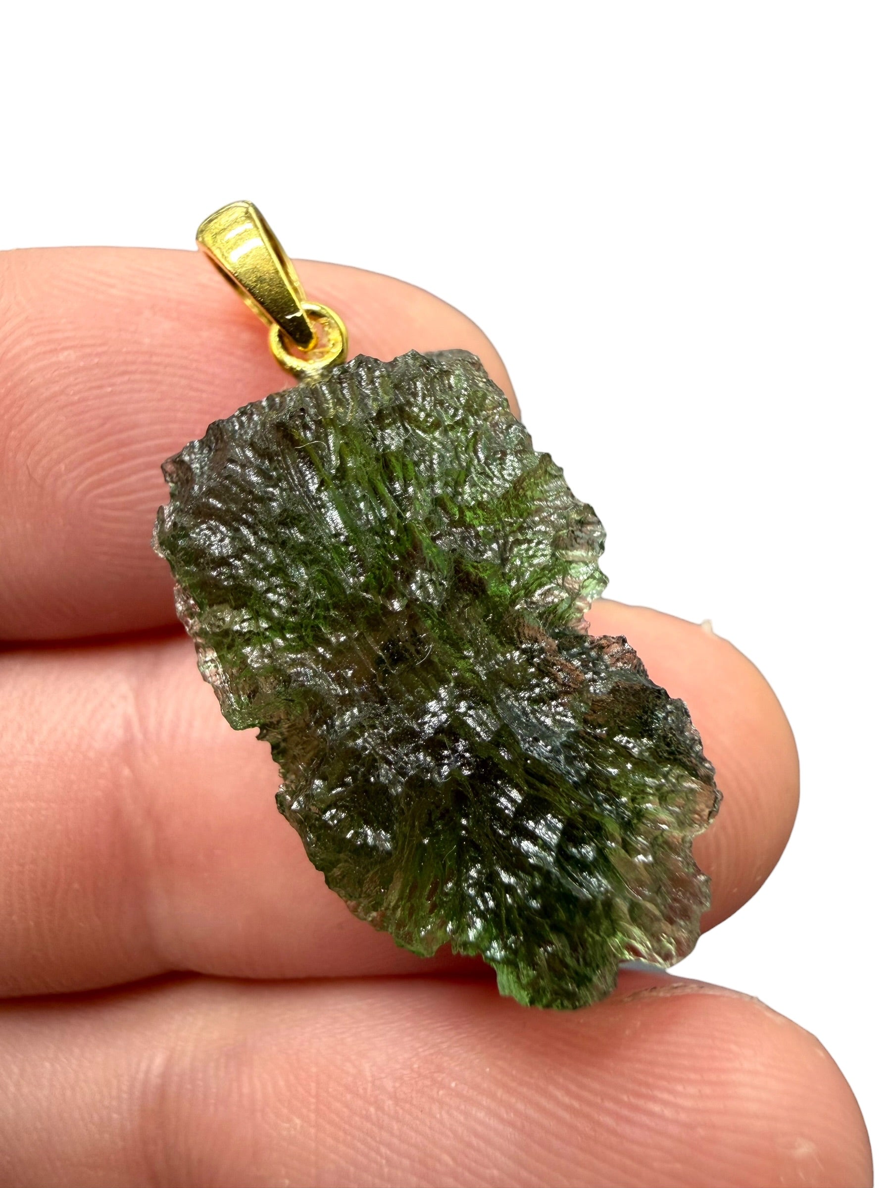 Gold-plated moldavite pendant 3g - SPP/V043