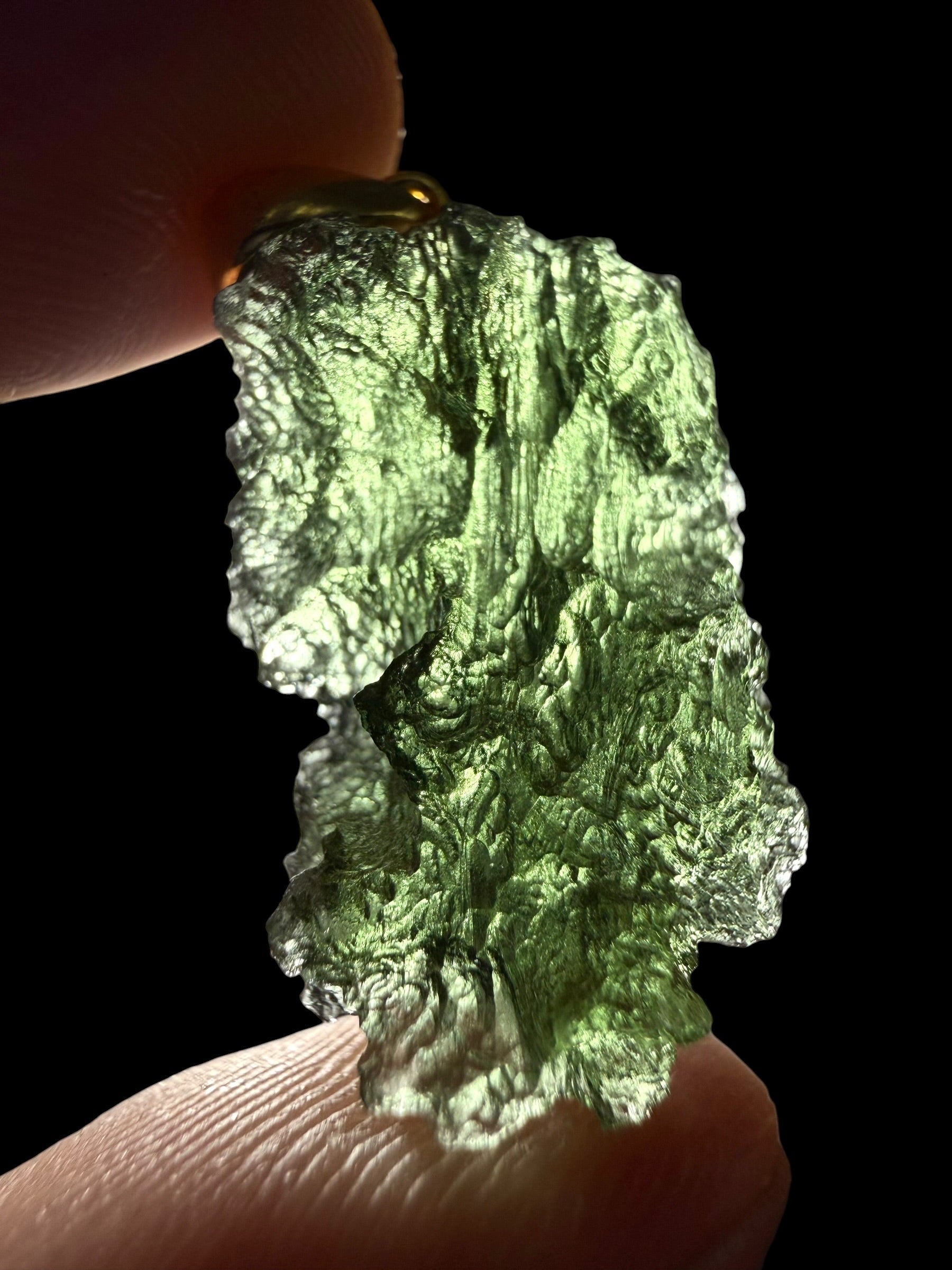 Gold-plated moldavite pendant 3g - SPP/V043