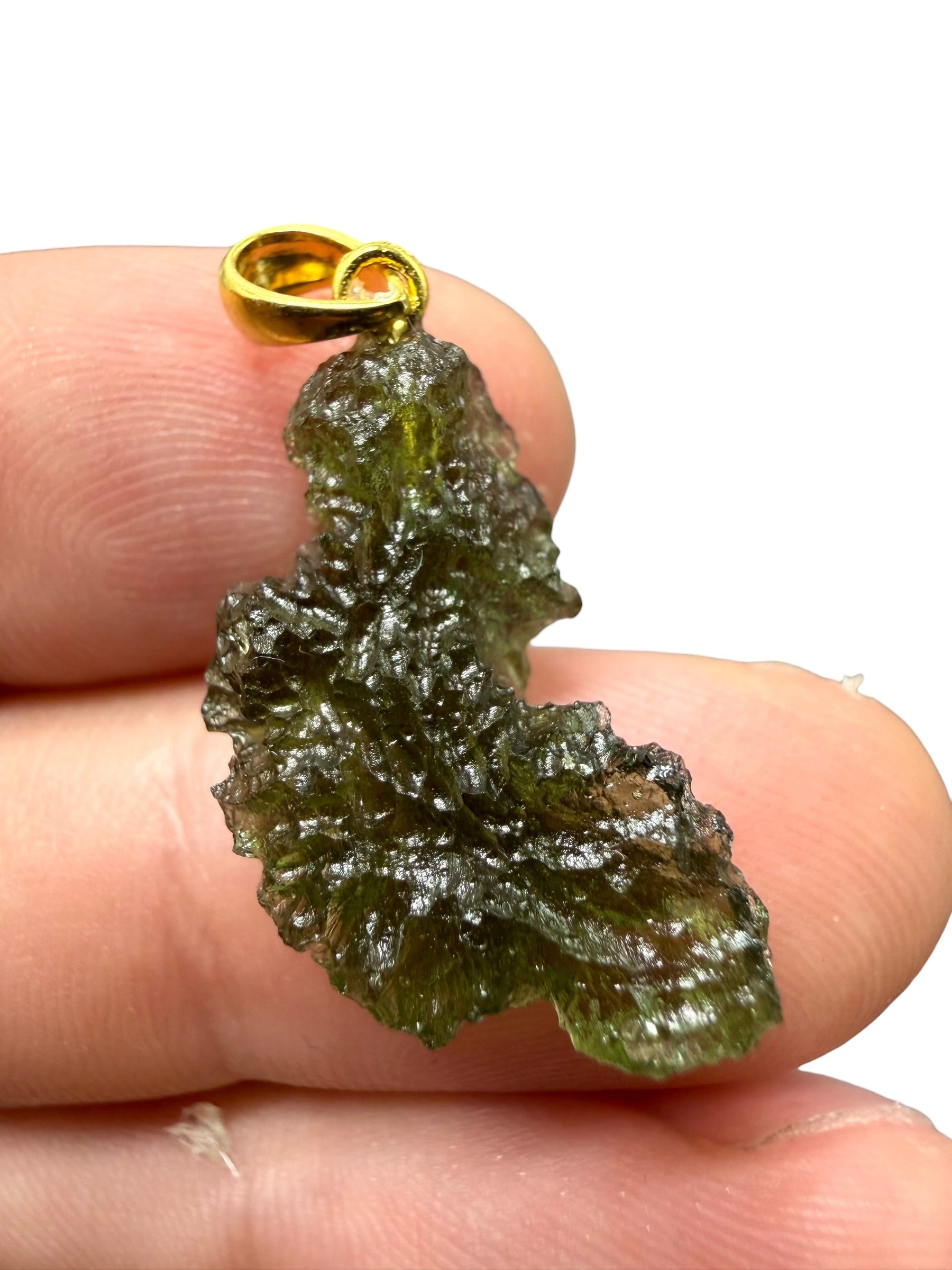 Gold-plated moldavite pendant 2,15g - SPP/V044