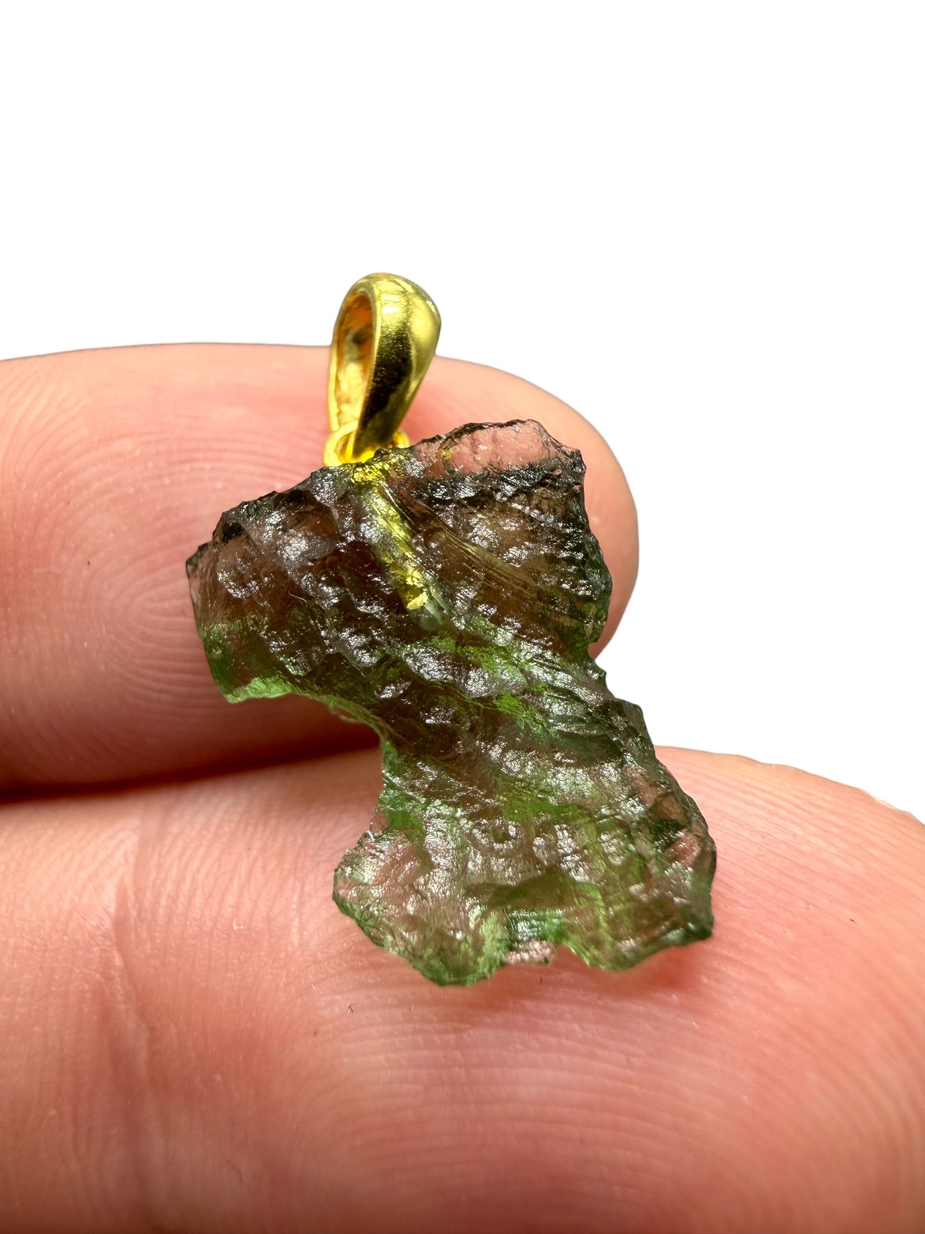 Gold-plated moldavite pendant 1,25g - SPP/V045