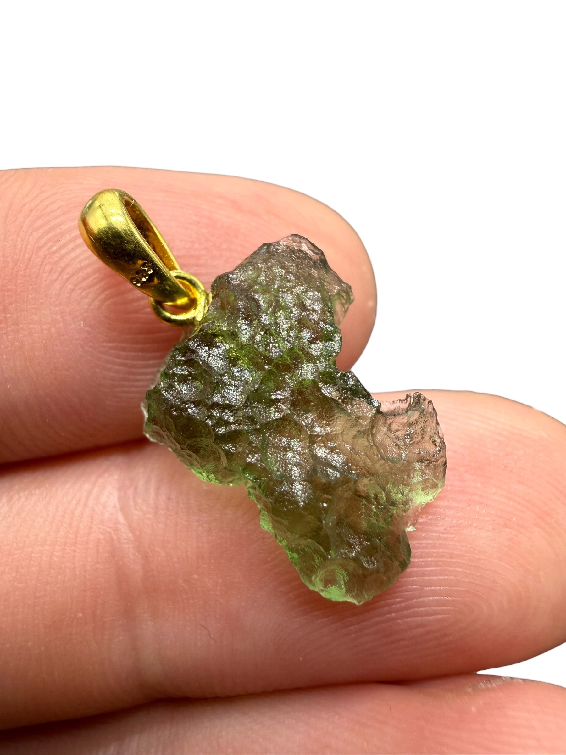 Gold-plated moldavite pendant 1,25g