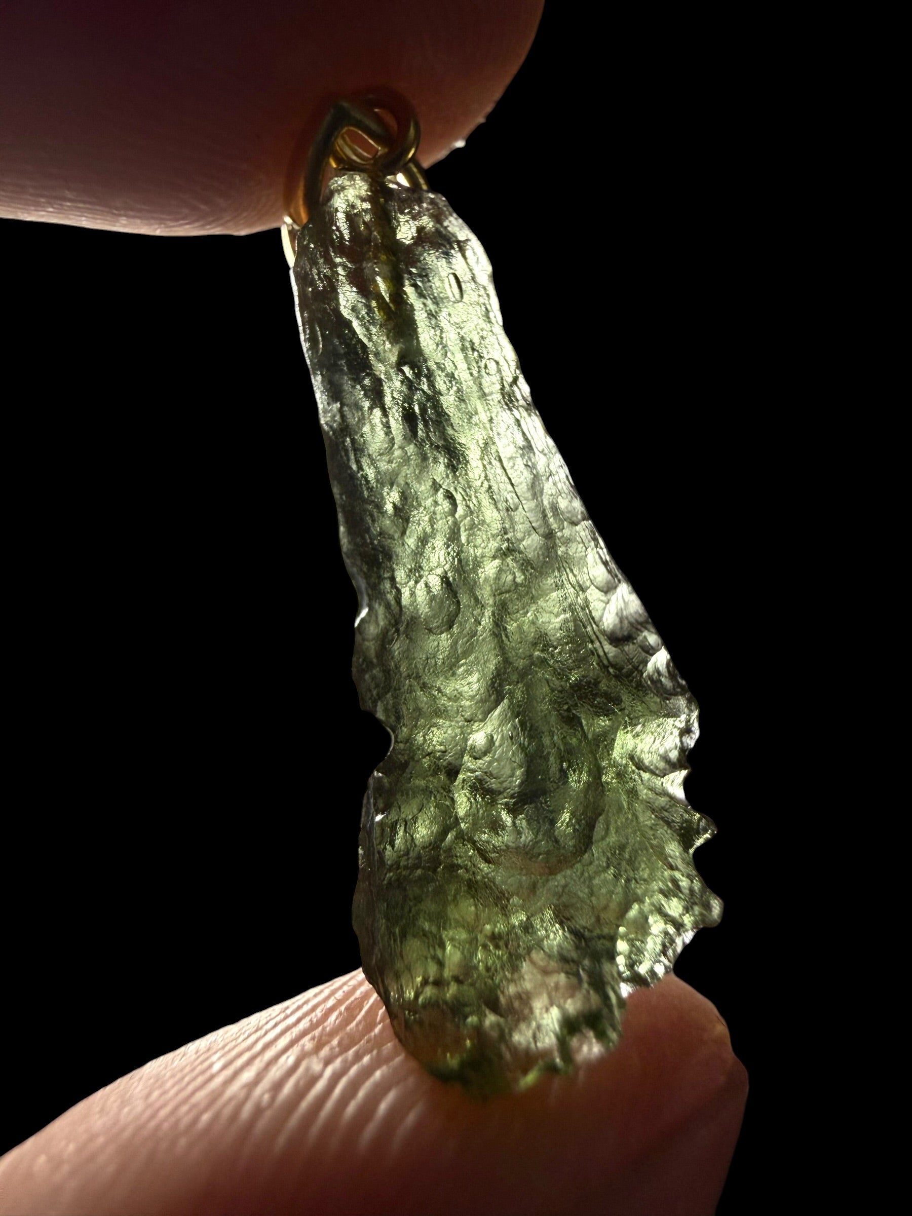 Gold-plated moldavite pendant 1,4g - SPP/V046