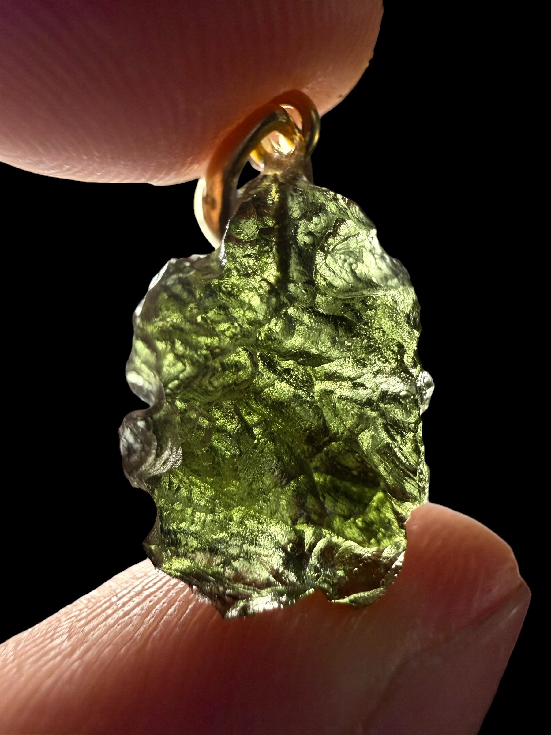 Gold-plated moldavite pendant 1,65g - SPP/V047