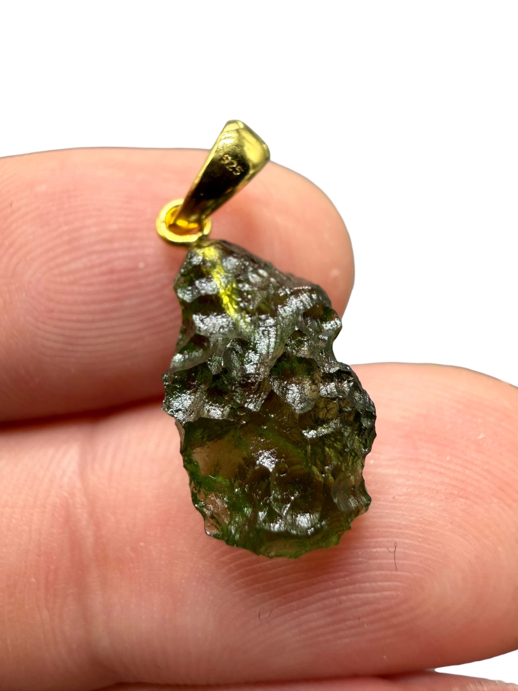 Gold-plated moldavite pendant 1,1g - SPP/V048