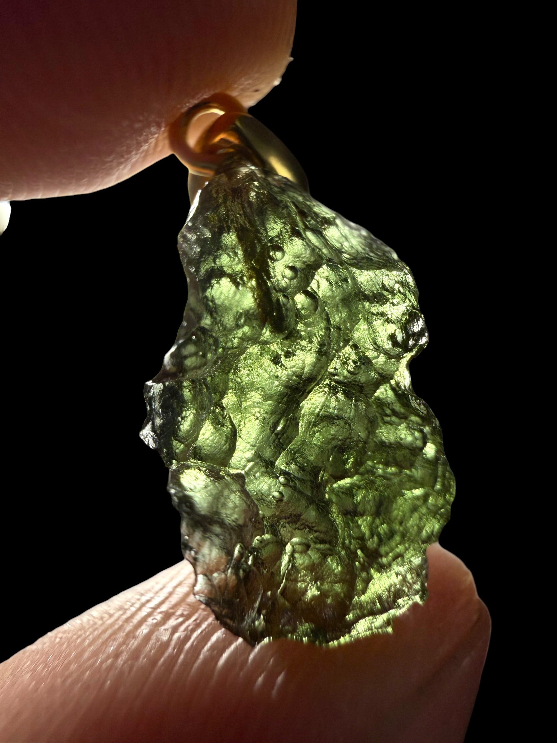 Gold-plated moldavite pendant 1,1g - SPP/V048