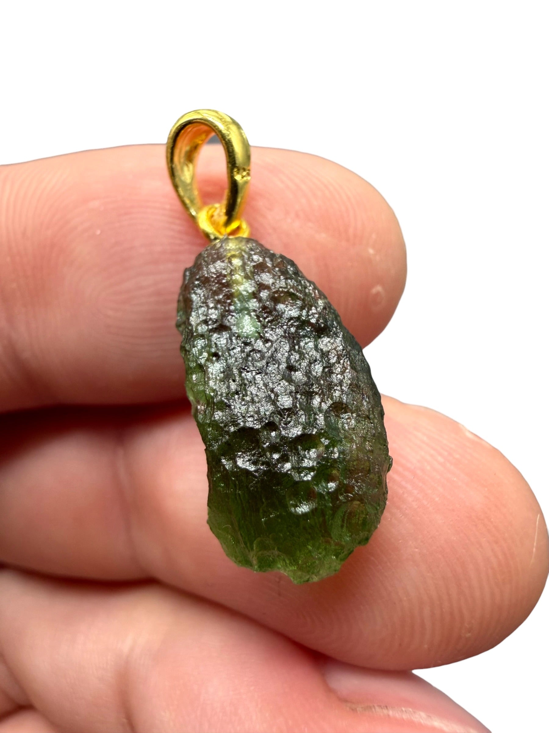 Gold-plated moldavite pendant 1,6g - SPP/V049