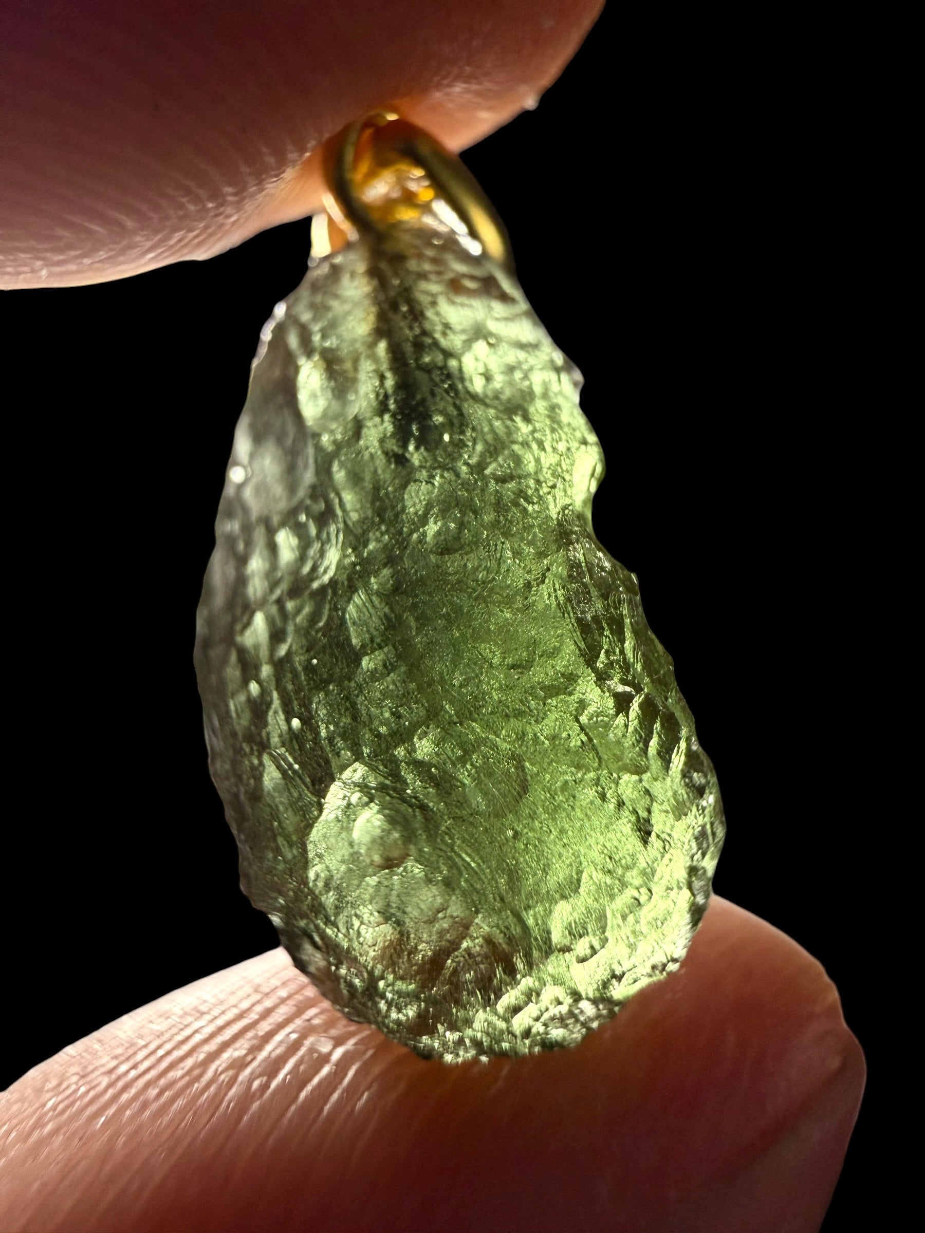Gold-plated moldavite pendant 1,6g - SPP/V049