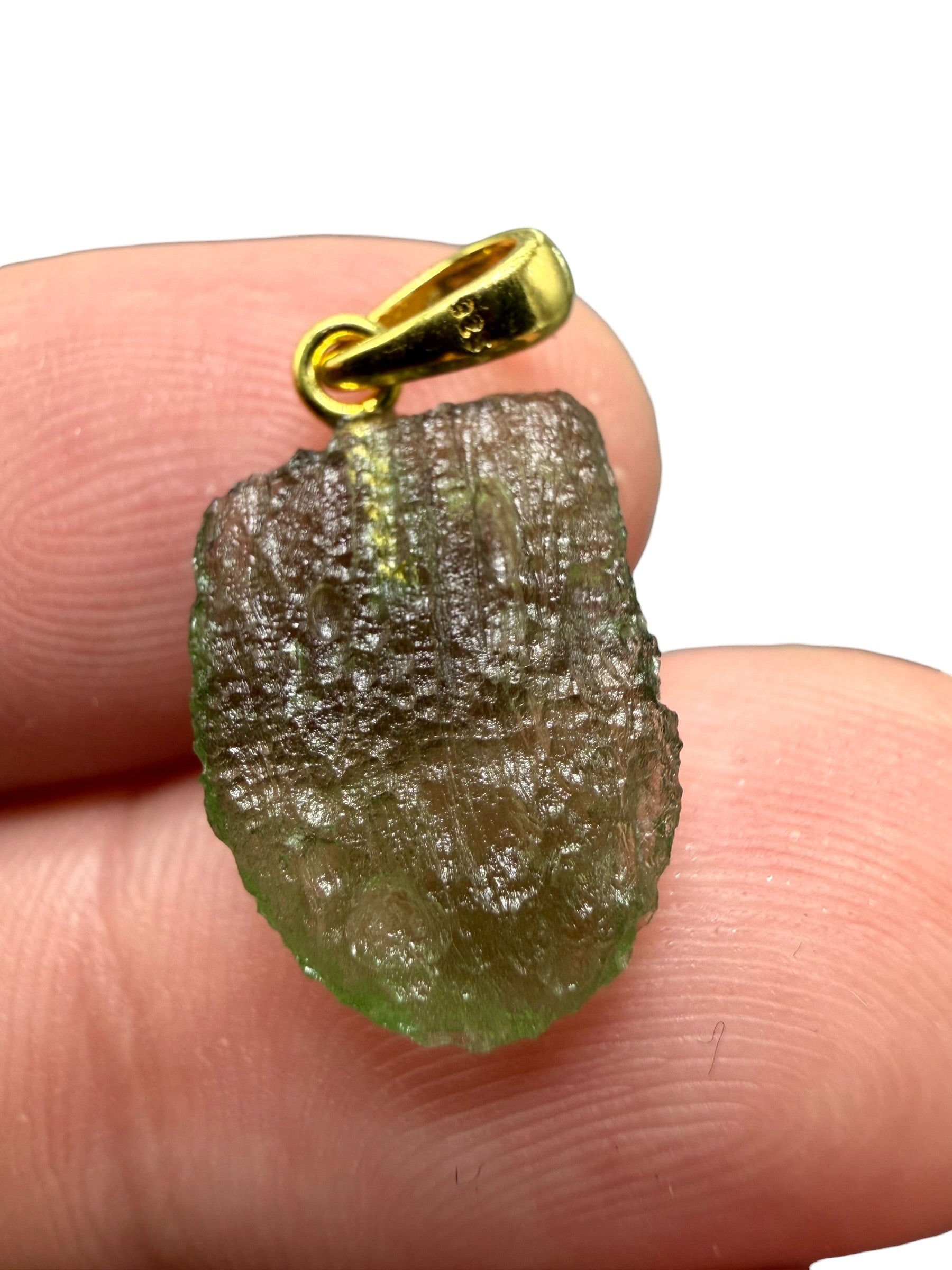 Gold-plated moldavite pendant 1,1g - SPP/V050