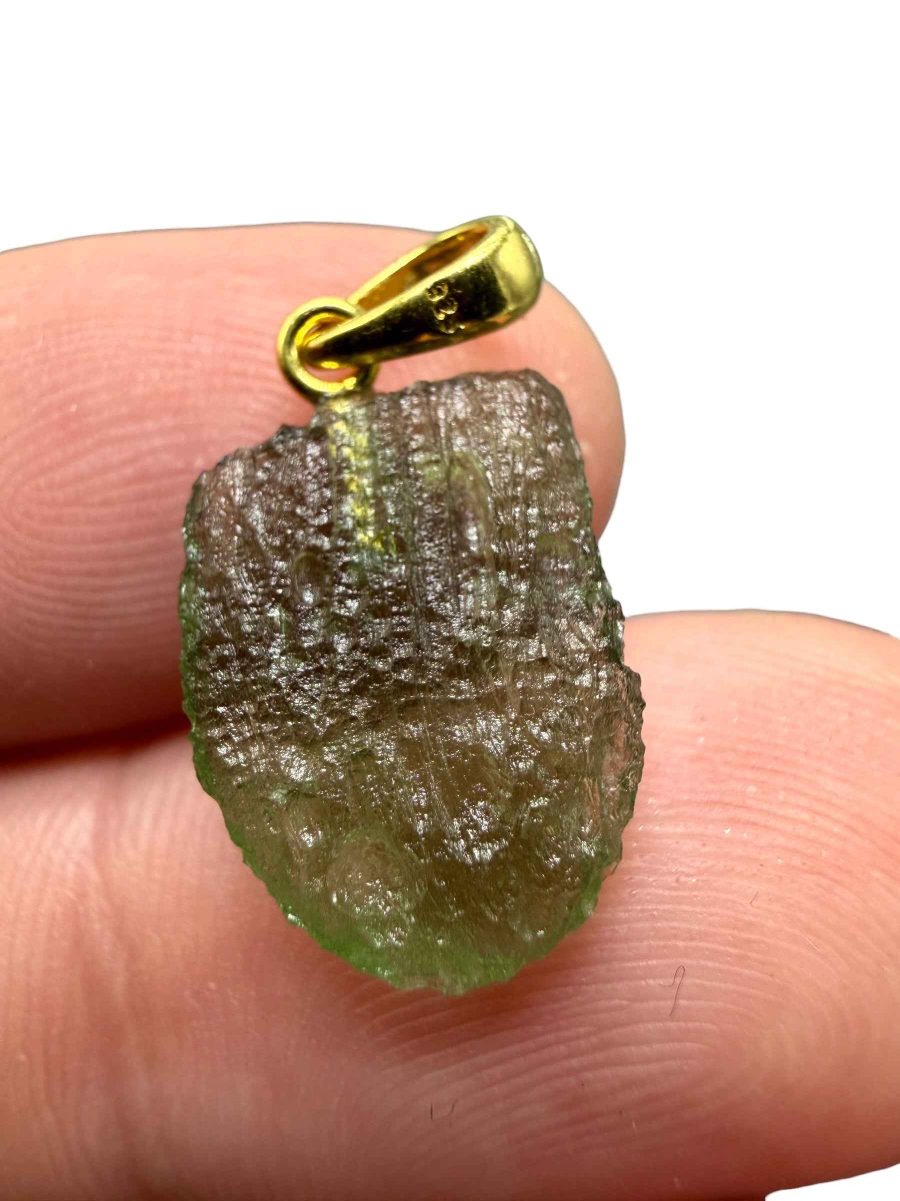 Ciondolo di moldavite placcato oro 1,1g - SPP/V050