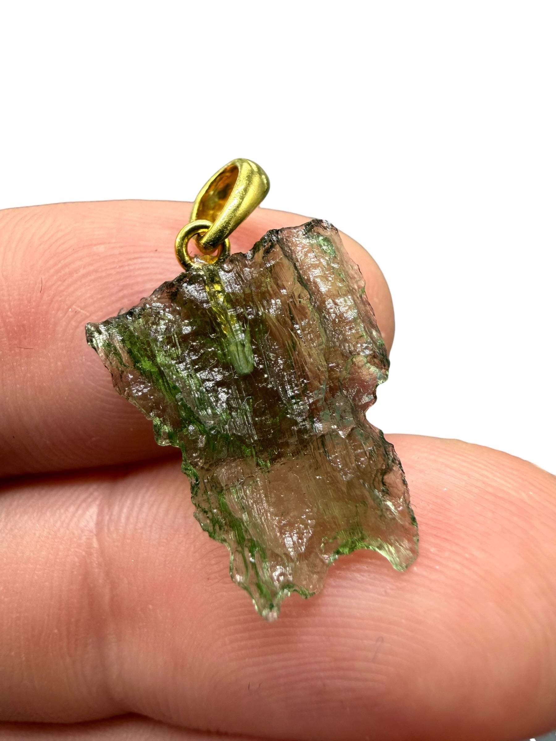 Gold-plated moldavite pendant 1g - SPP/V051