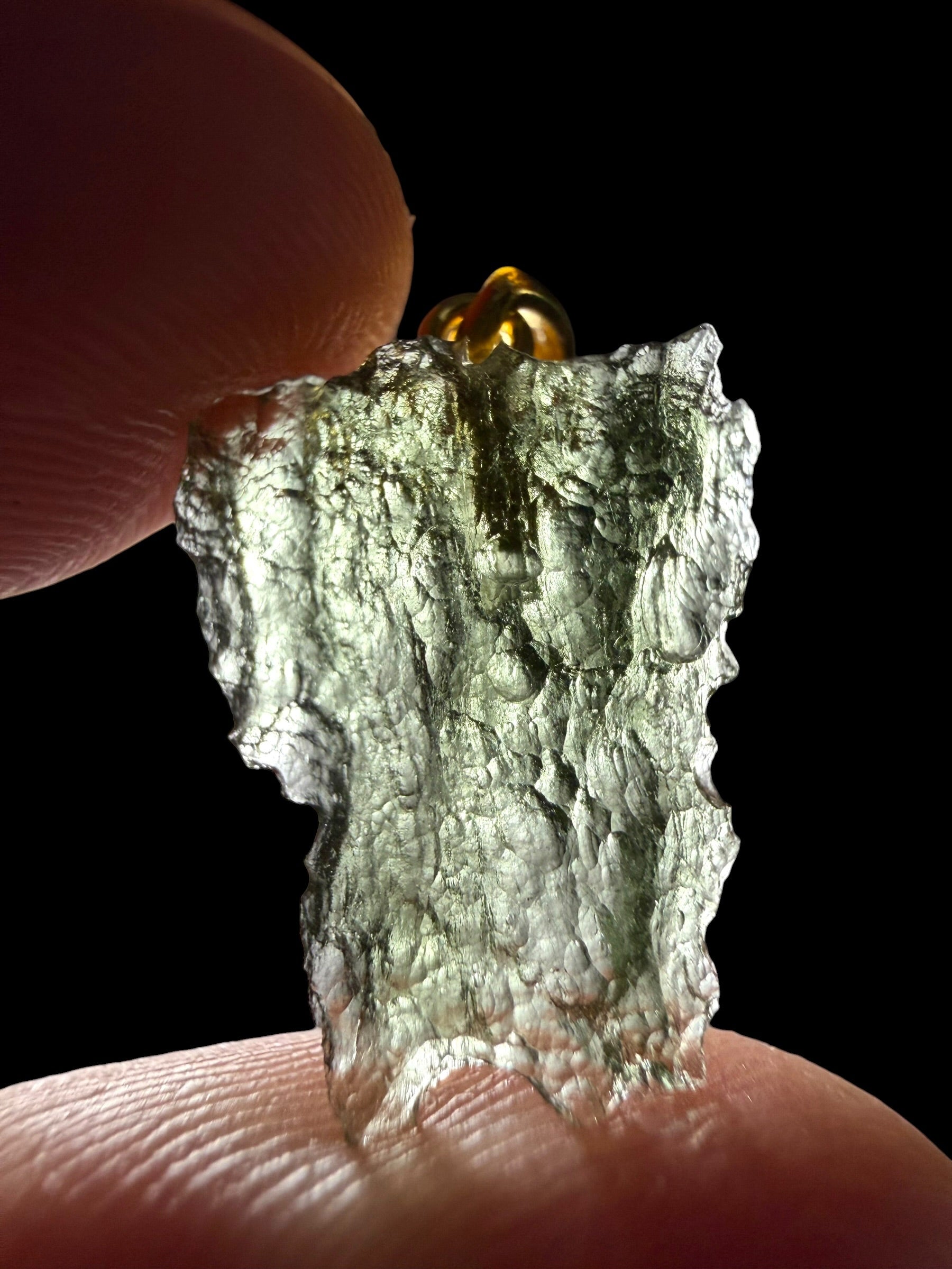 Gold-plated moldavite pendant 1g - SPP/V051