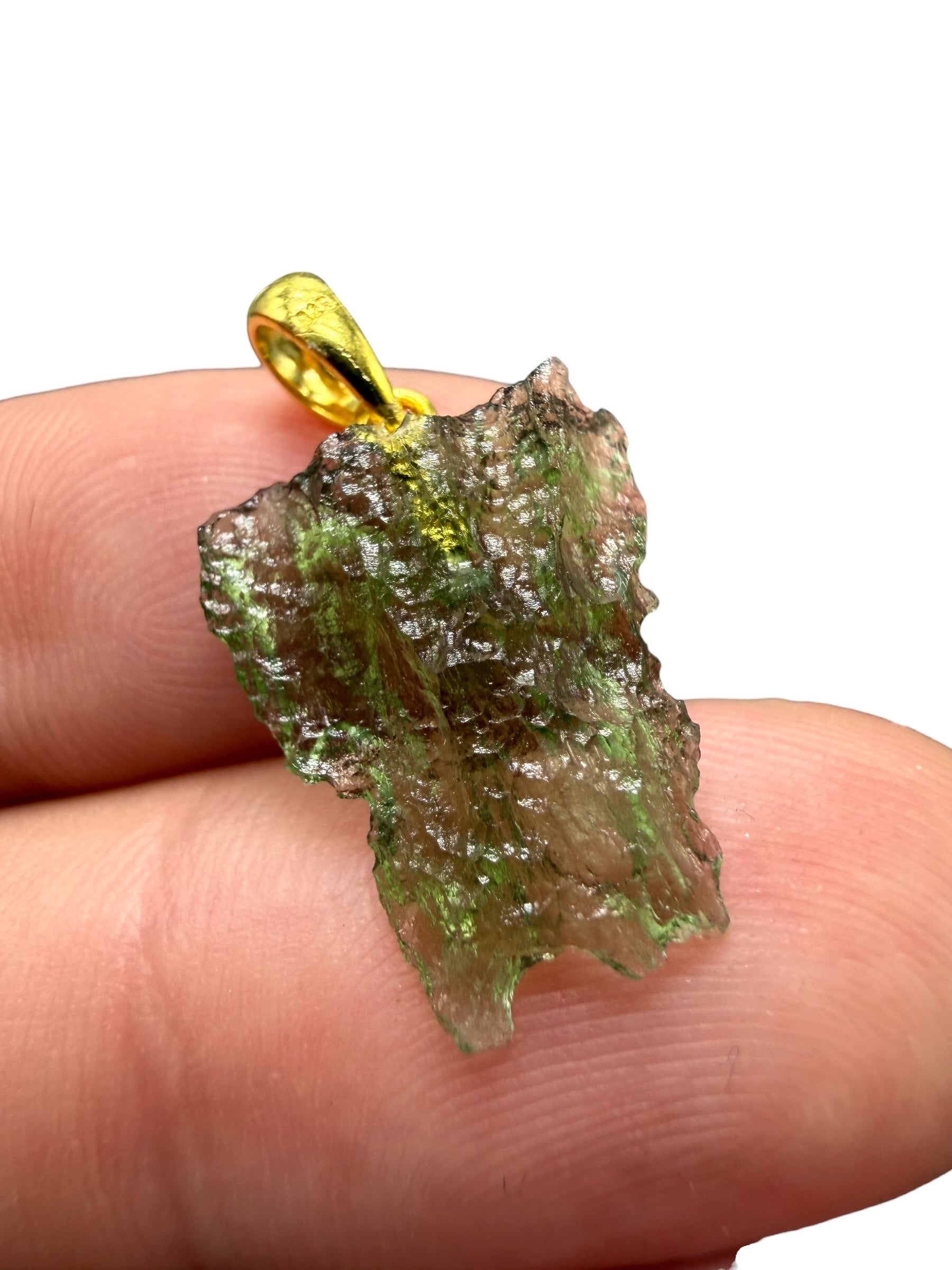 Gold-plated moldavite pendant 1g
