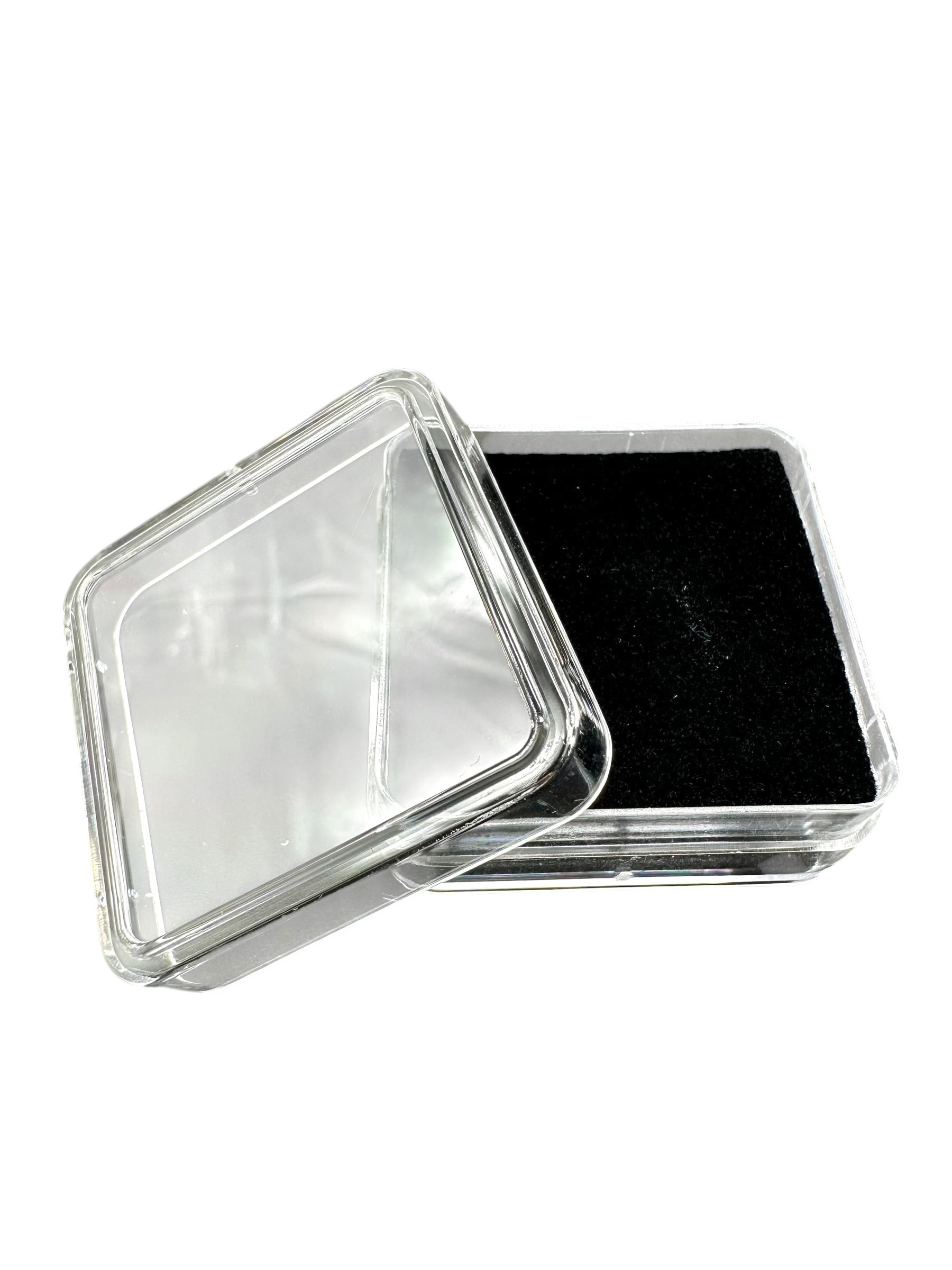 Black square box for mineral samples