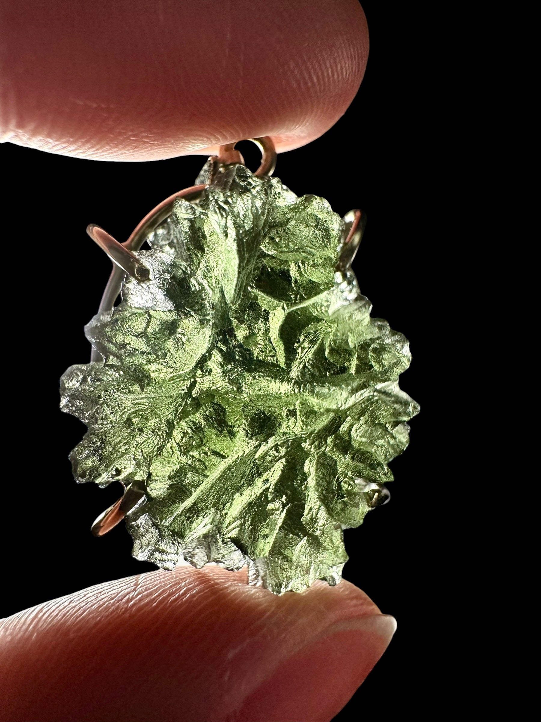 Gold moldavite pendant 6,9g from Besednice Jezkovna - ZP/V029