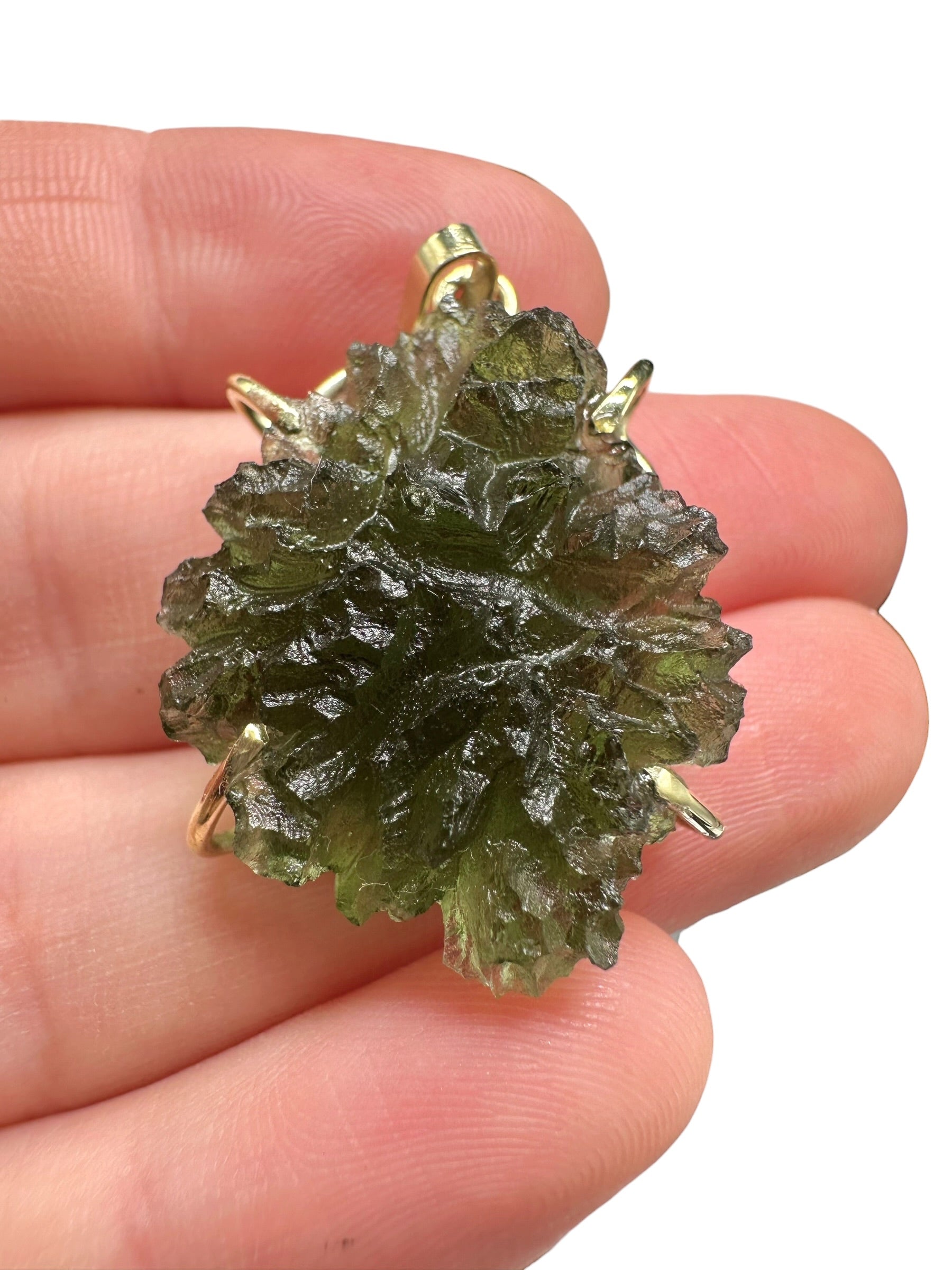 Gold moldavite pendant 6,9g from Besednice Jezkovna