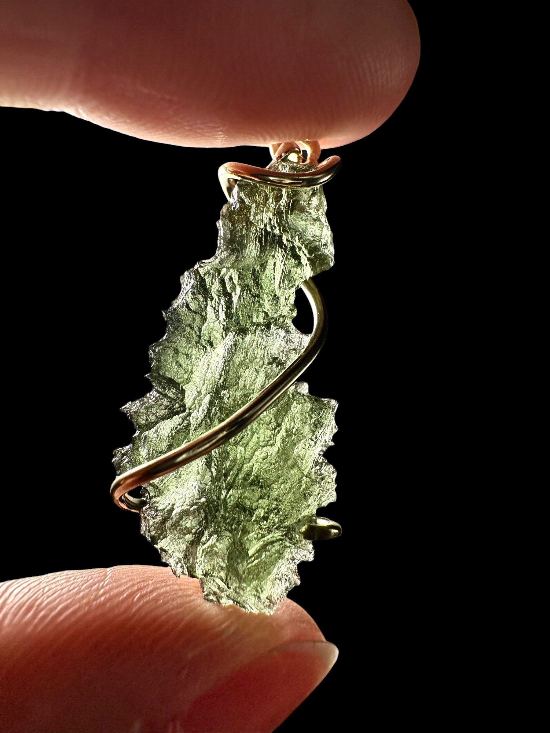 Gold moldavite pendant 3,7g - ZP/V030