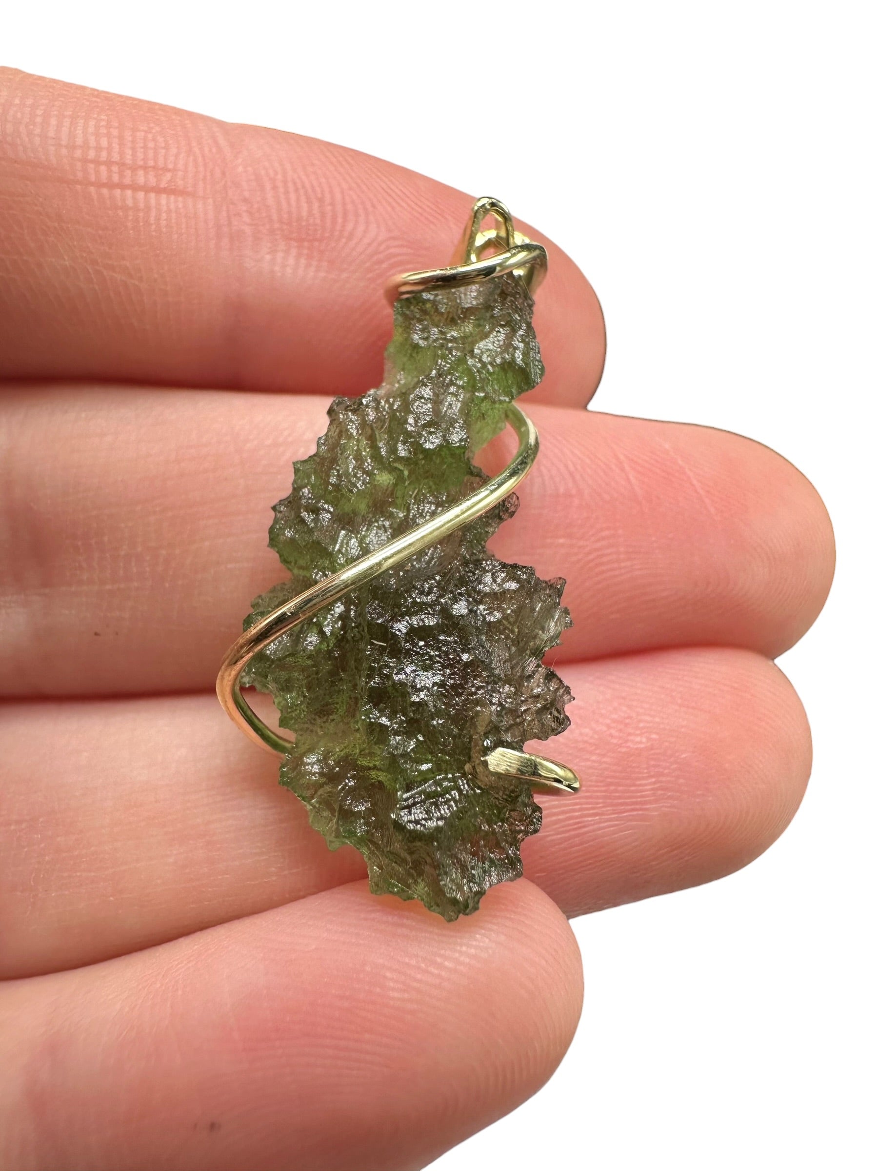 Gold moldavite pendant 3,7g