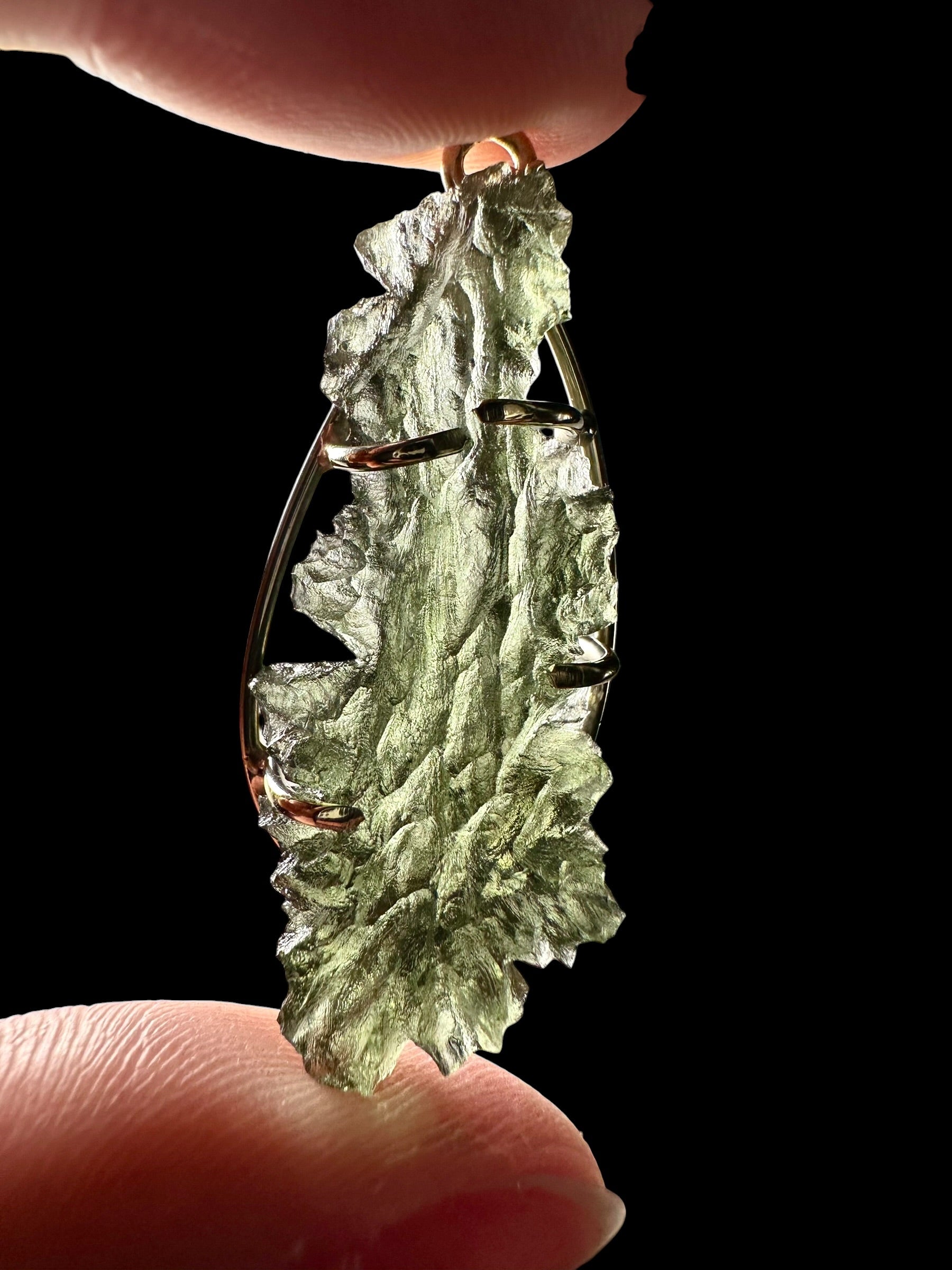 Gold moldavite pendant 4,5g from Besednice Jezkovna - ZP/V031