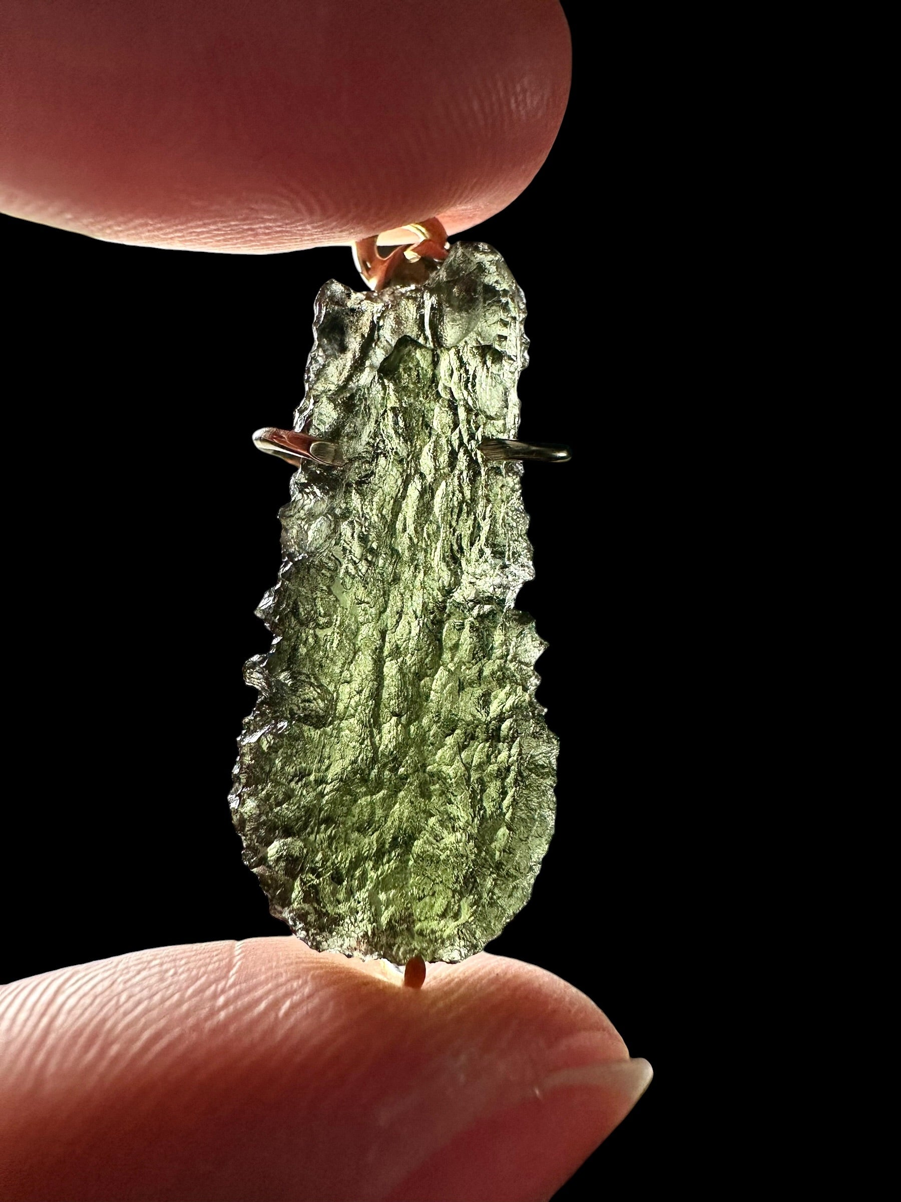 Gold moldavite pendant 3,29g - ZP/V032