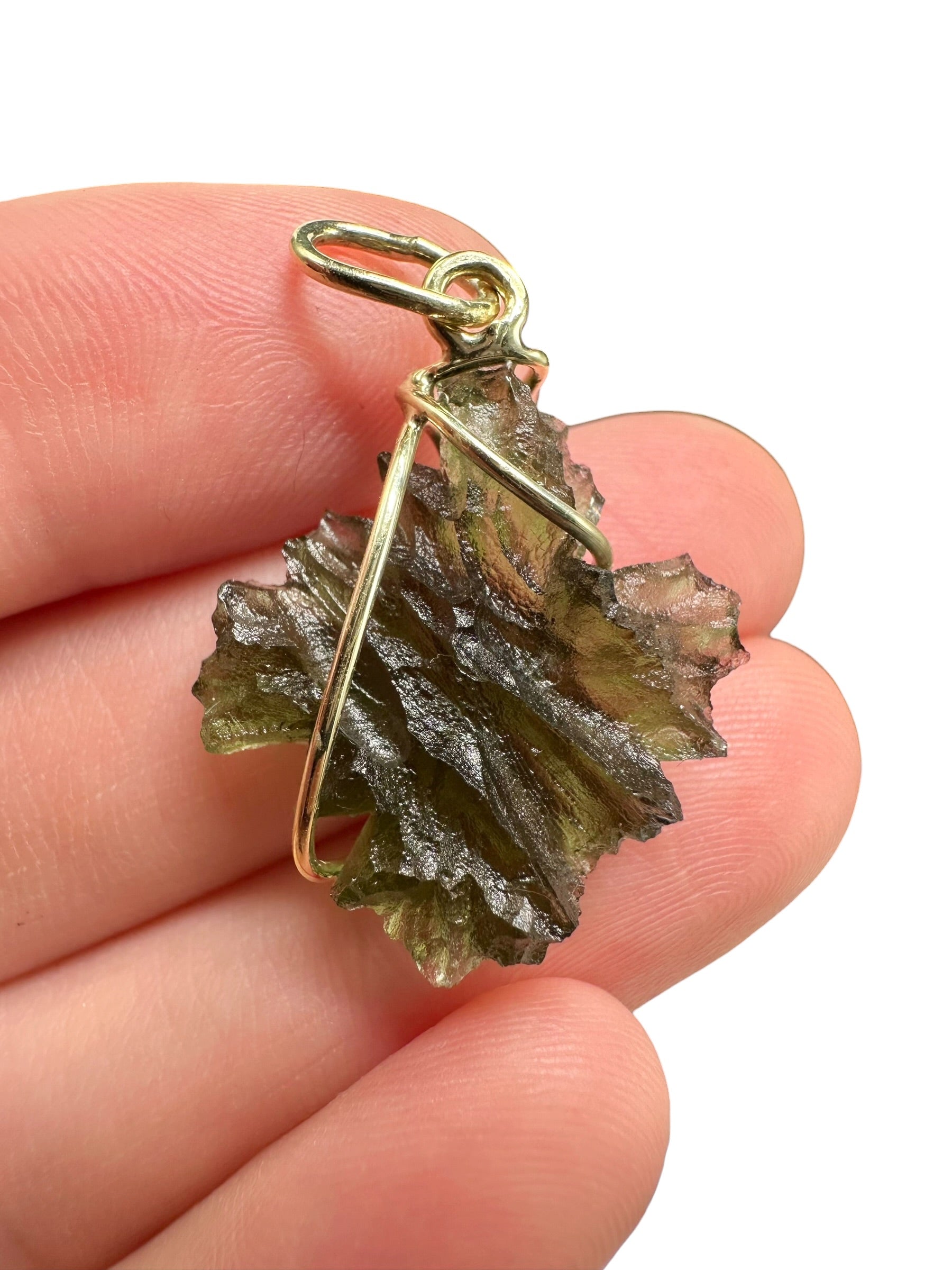 Gold moldavite pendant 3,2g from Besednice Jezkovna - ZP/V033