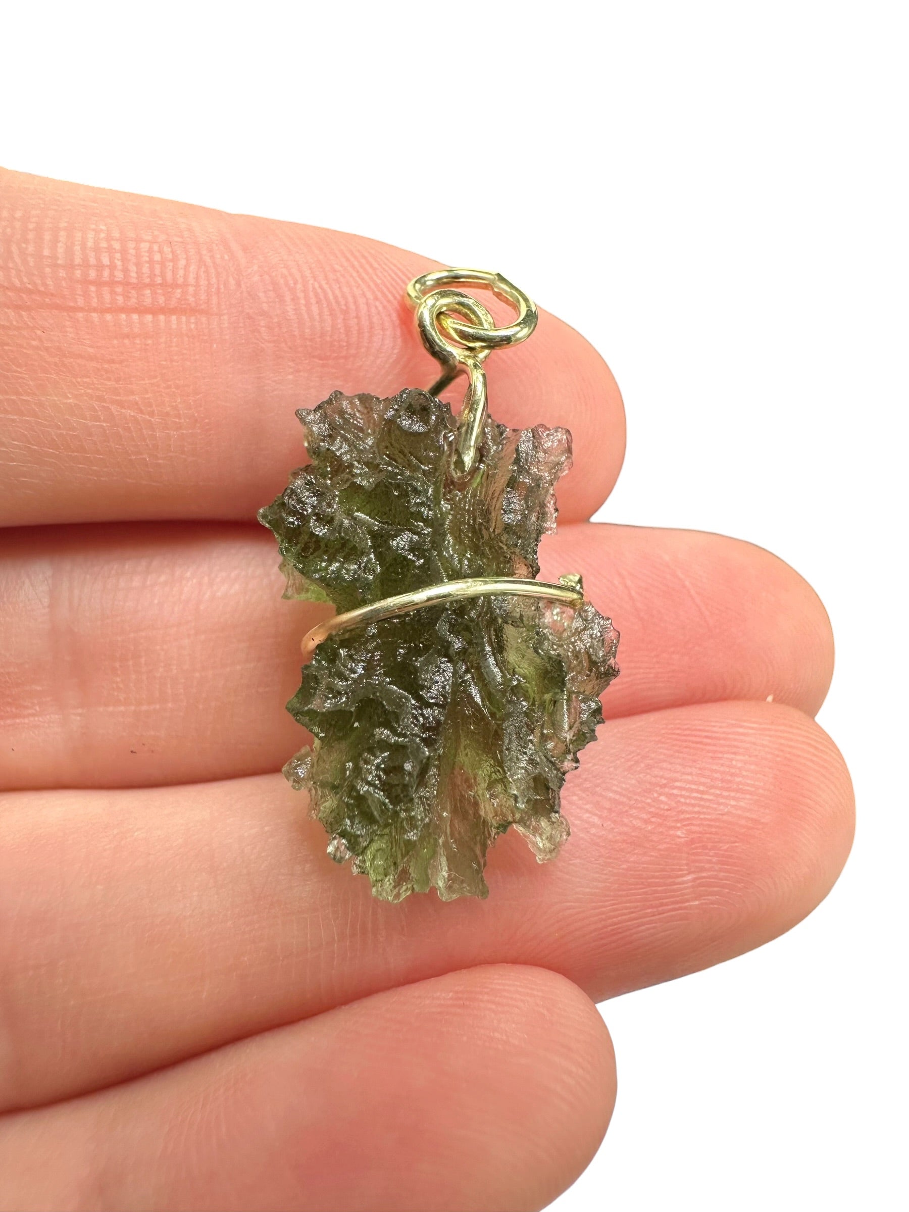 Gold moldavite pendant 3g from Besednice Jezkovna - ZP/V035