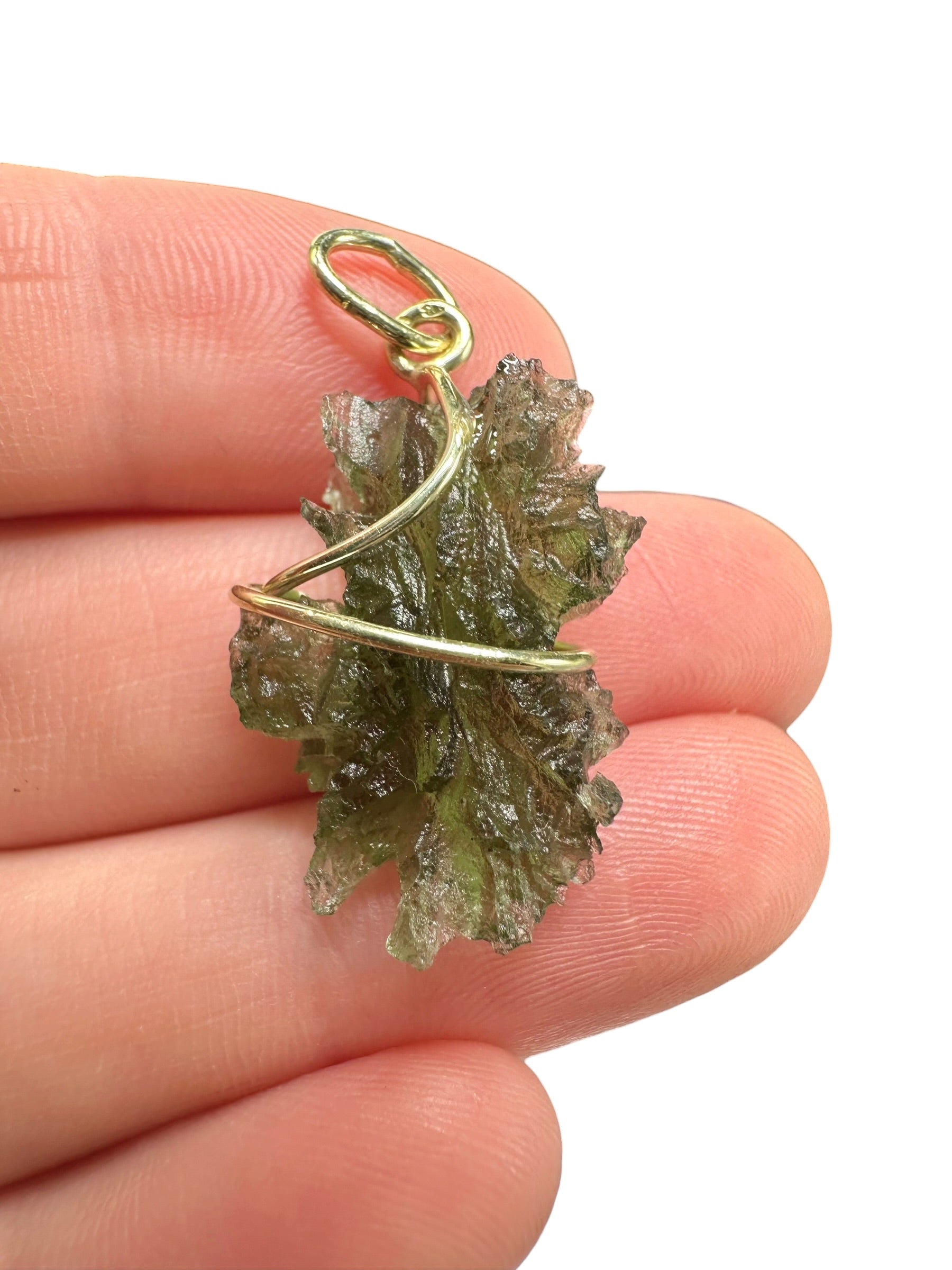Gold moldavite pendant 3g from Besednice Jezkovna