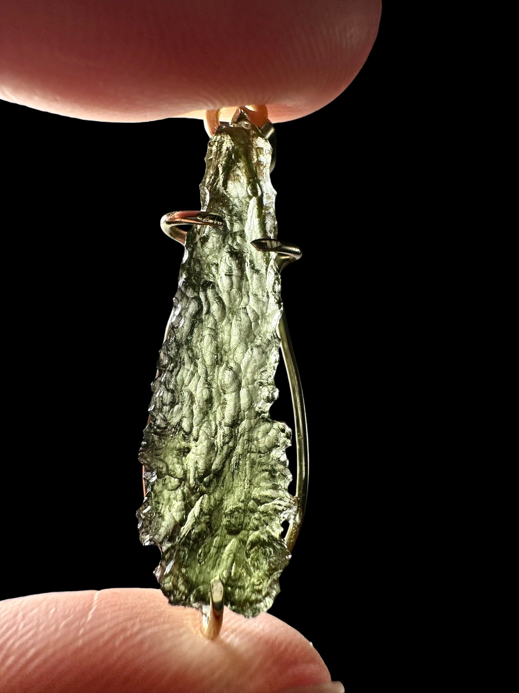 Gold moldavite pendant 2,1g - ZP/V037