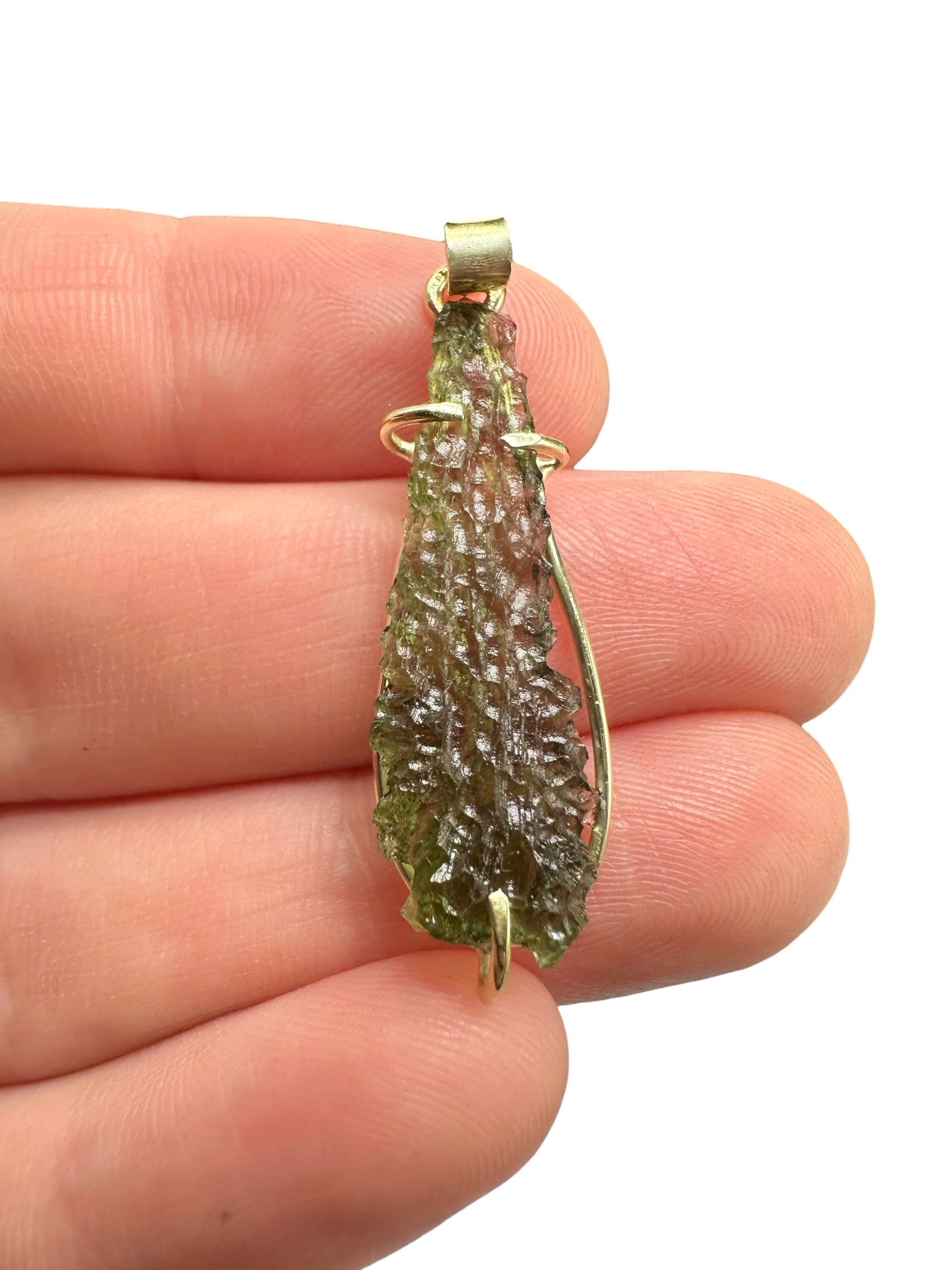 Gold moldavite pendant 2,1g