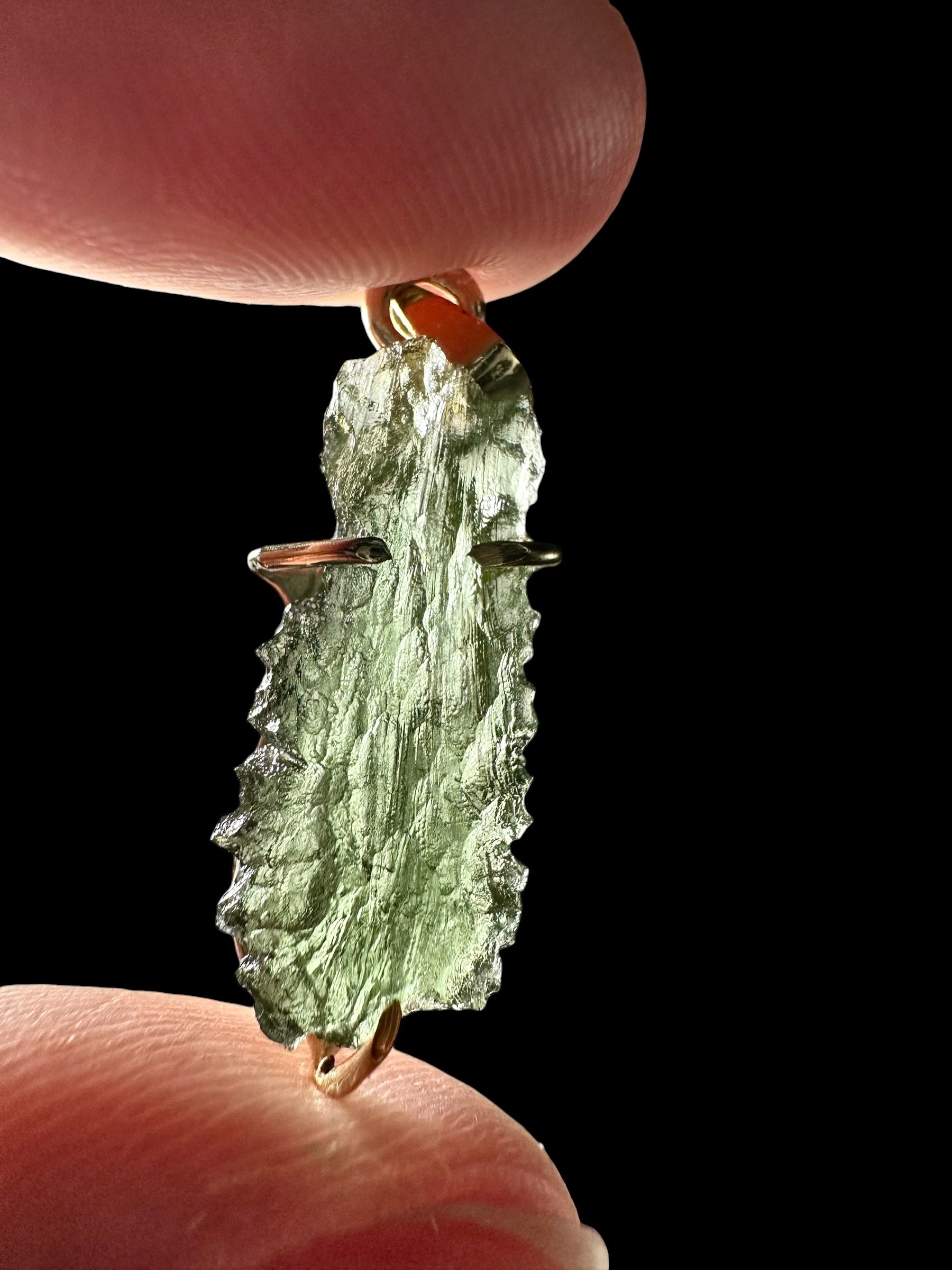 Gold moldavite pendant 1,83g - ZP/V038