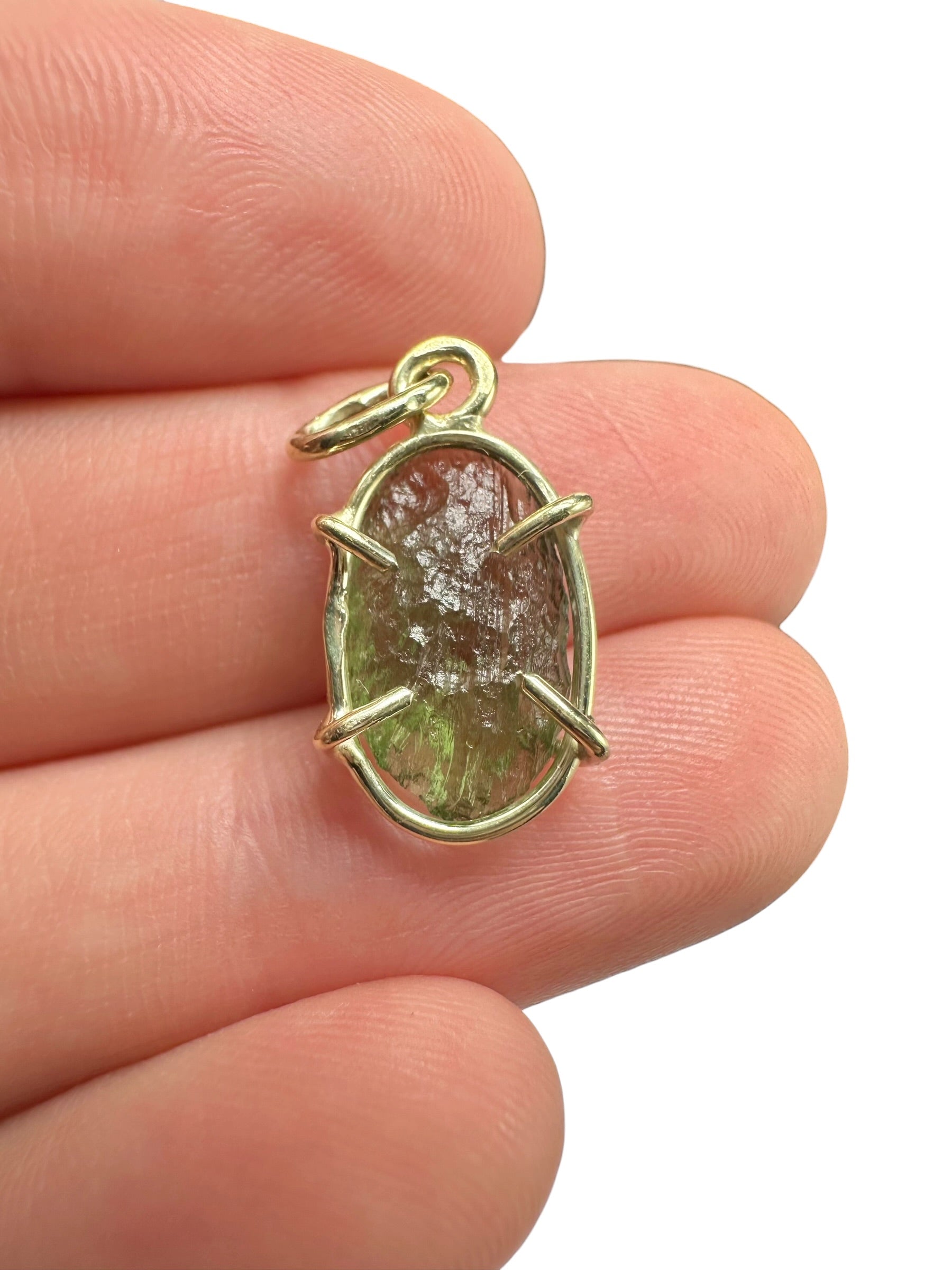 Gold moldavite pendant 1,3g - ZP/V039