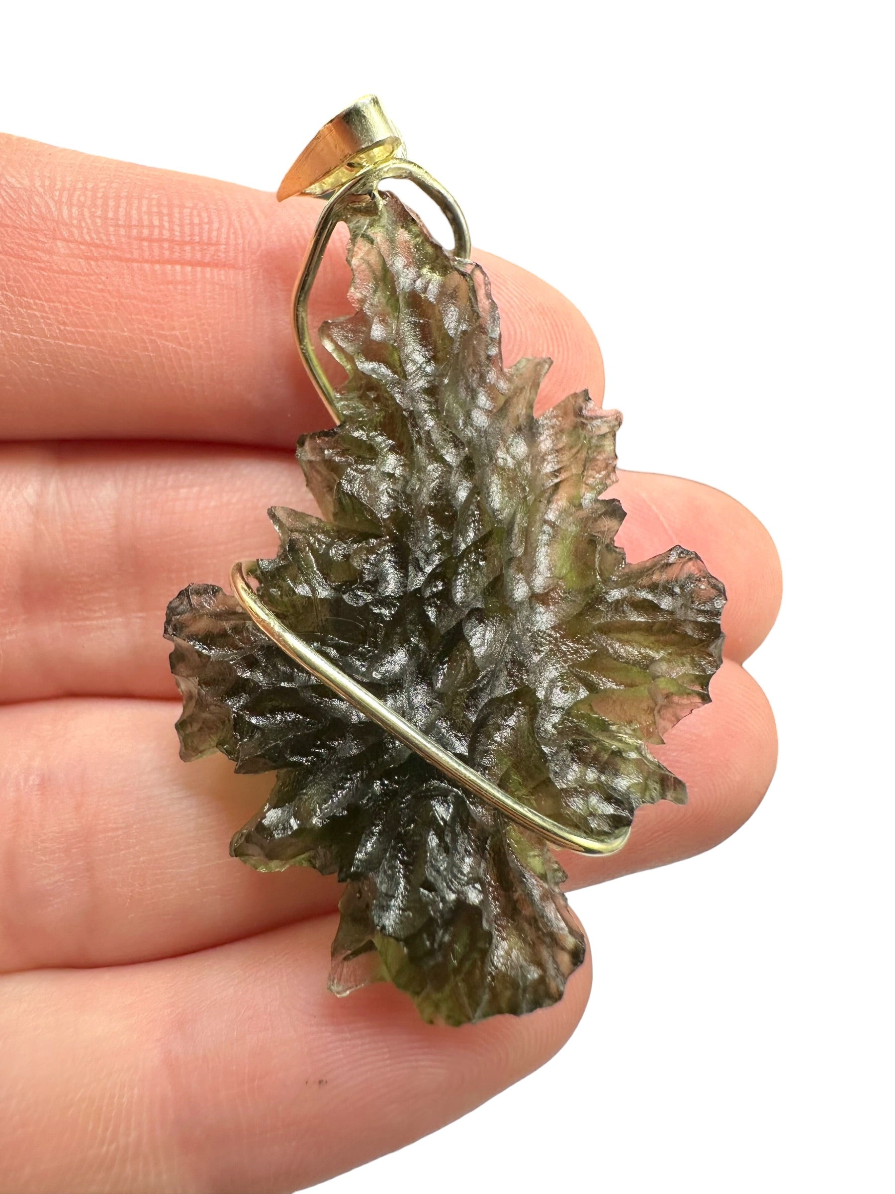 Gold moldavite pendant 8,79g from Besednice Jezkovna - ZP/V040