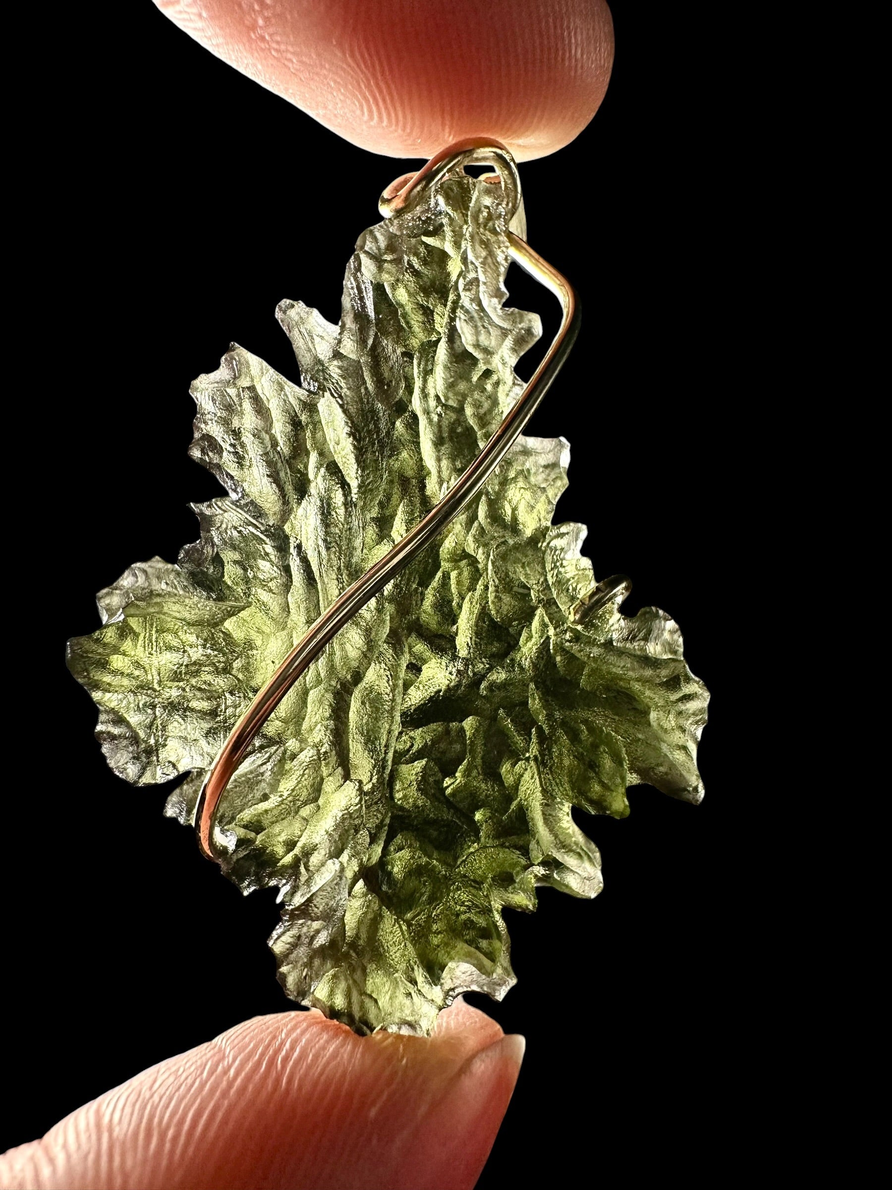 Gold moldavite pendant 8,79g from Besednice Jezkovna - ZP/V040
