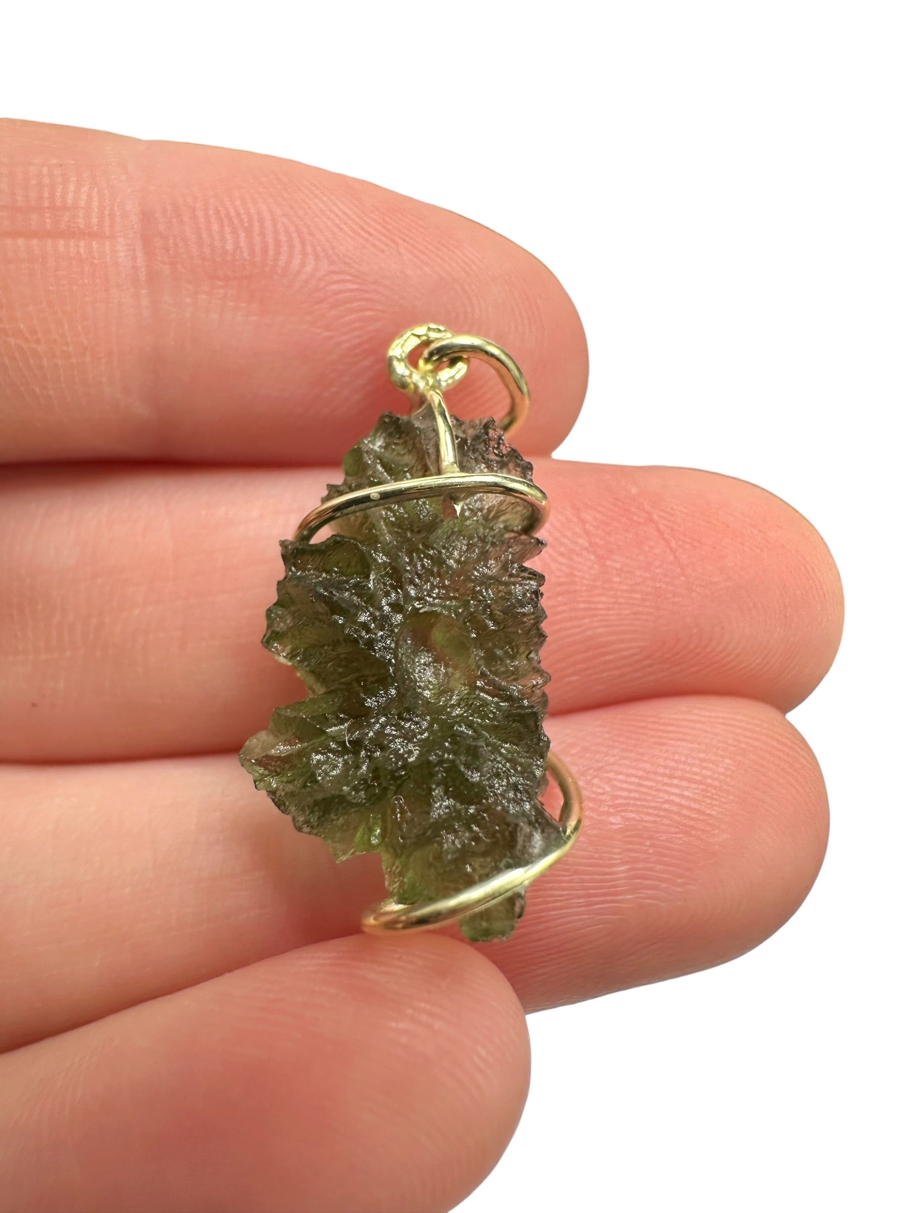 Gold moldavite pendant 2,4g from Besednice Jezkovna - ZP/V041