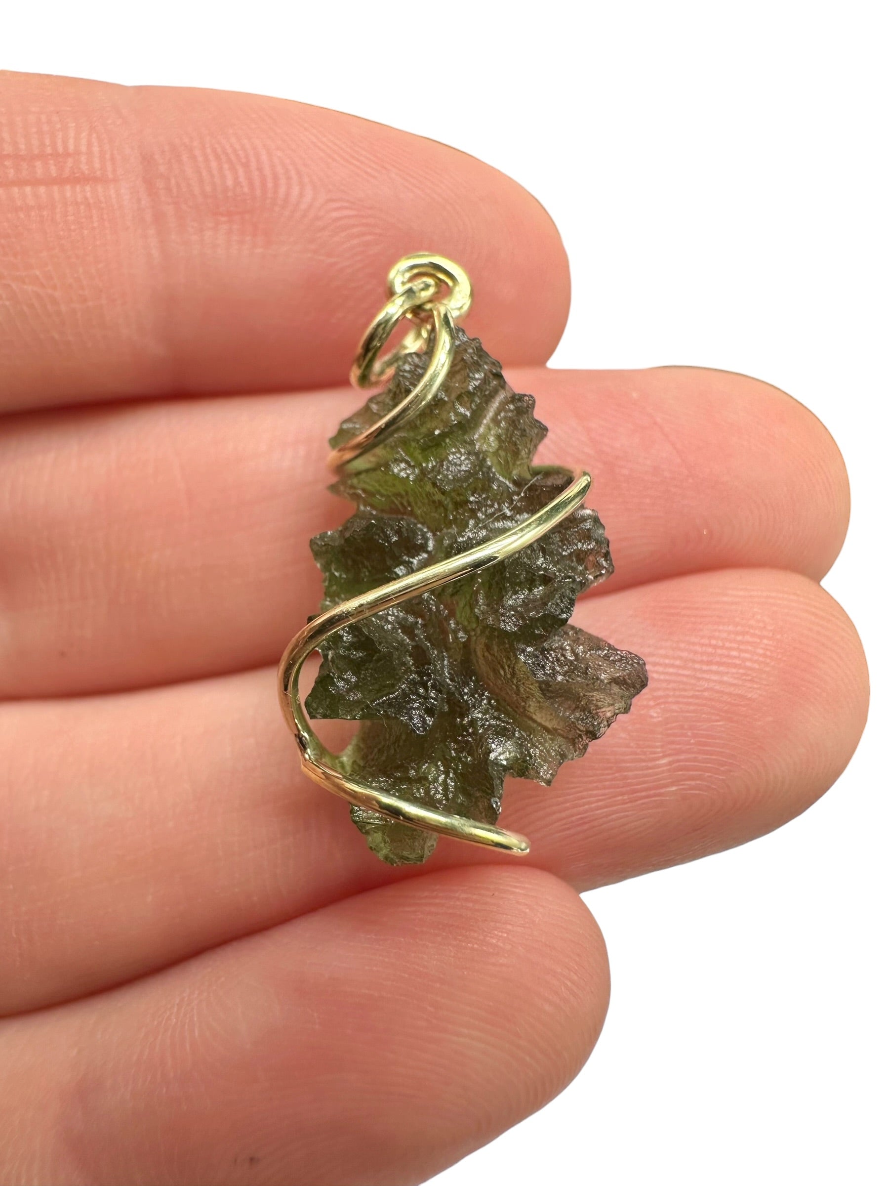 Gold moldavite pendant 2,4g from Besednice Jezkovna