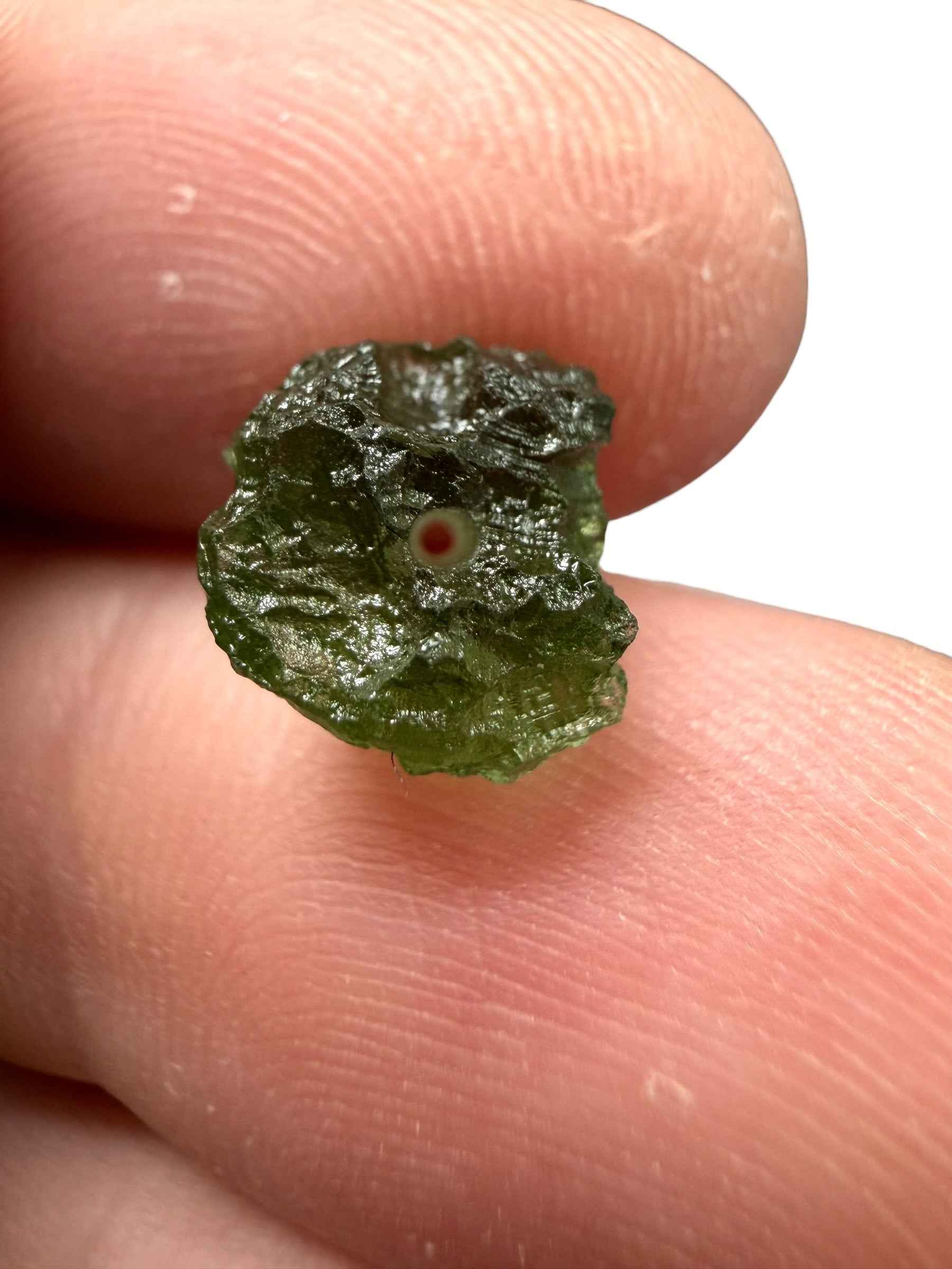 Perla di moldavite grezza 0,54g - VK017