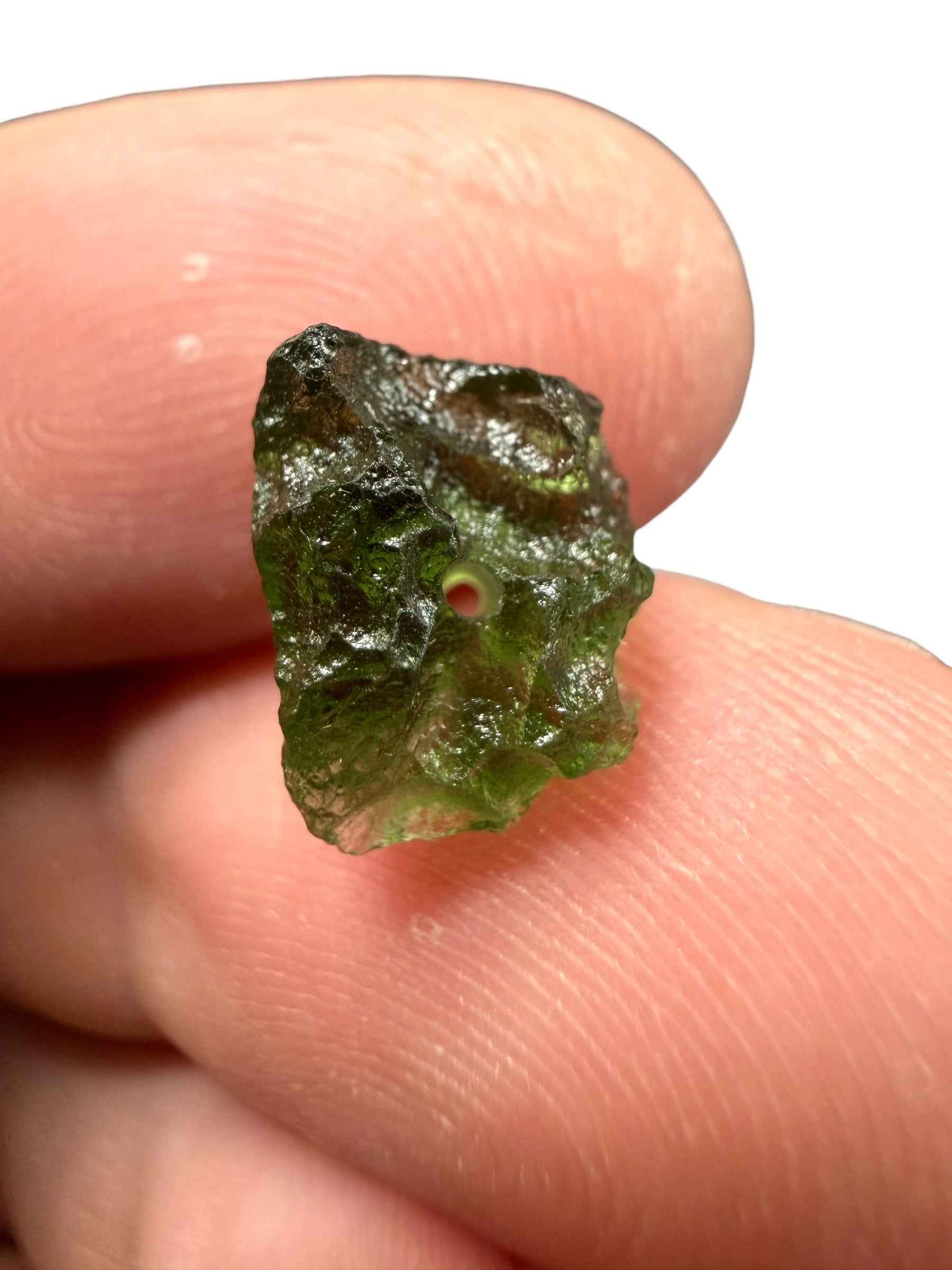 Perla di moldavite grezza 0,58g - VK021