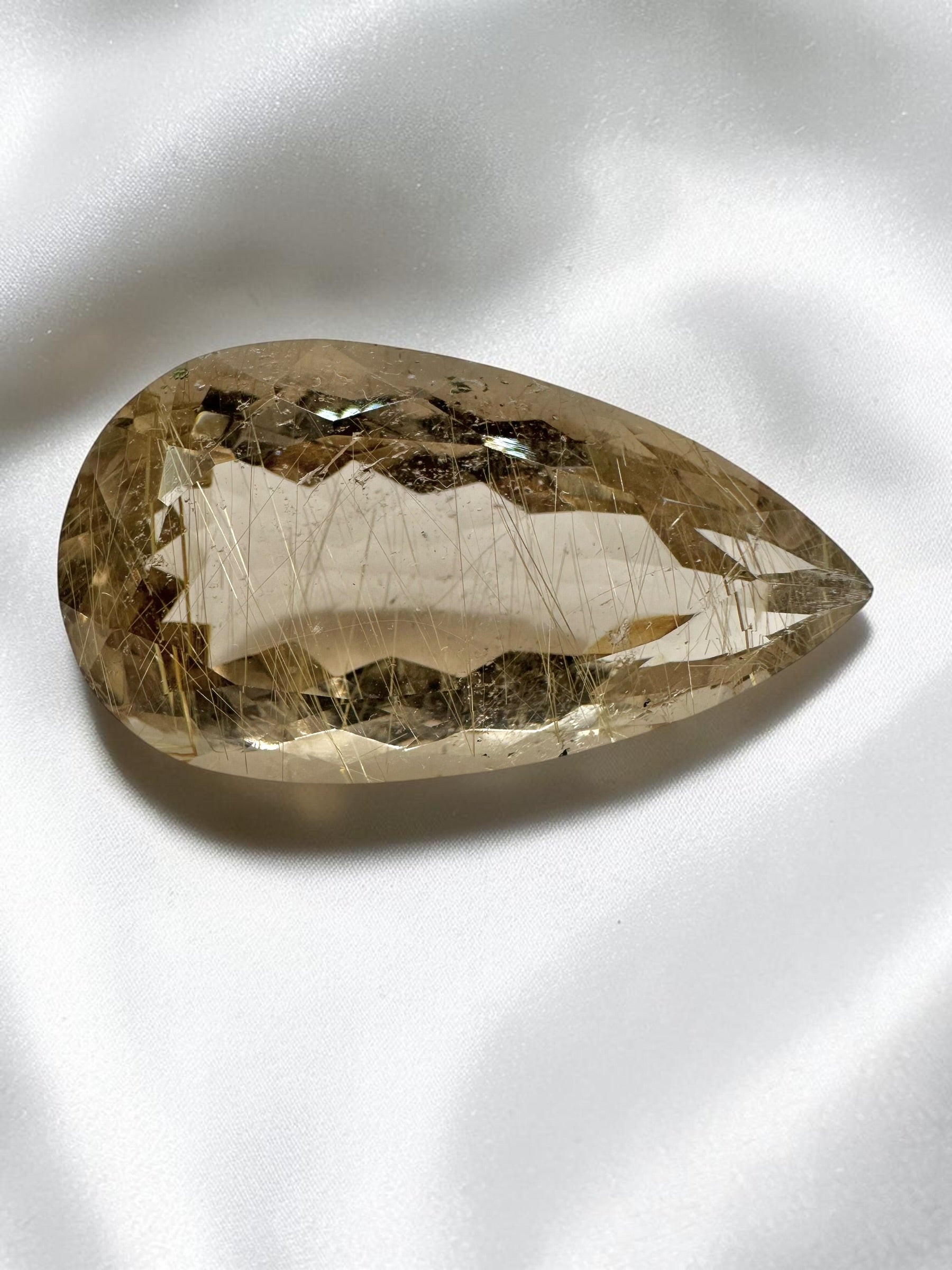 Faceted smoky quartz with rutile from Brazil 31ct