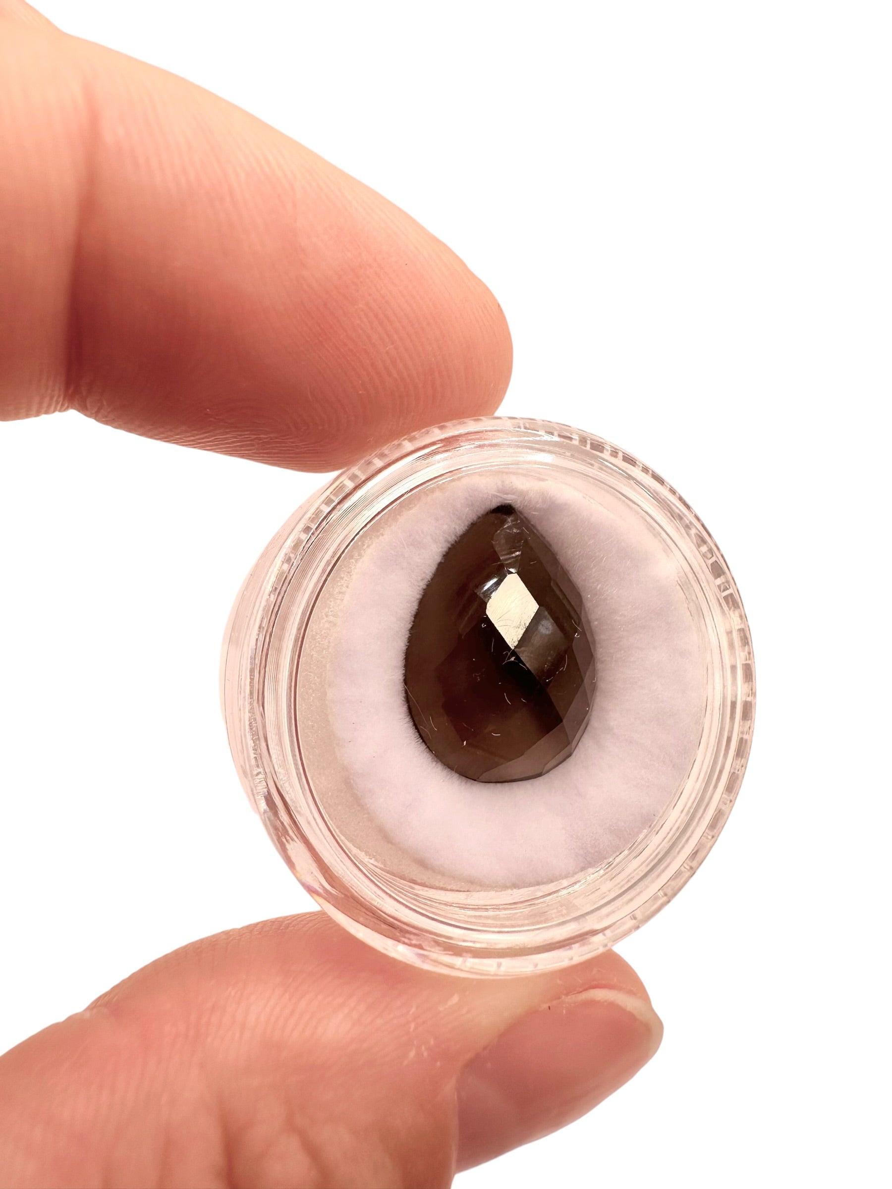 Flat-backed faceted smoky quartz from Brazil 7,05ct - BZA09