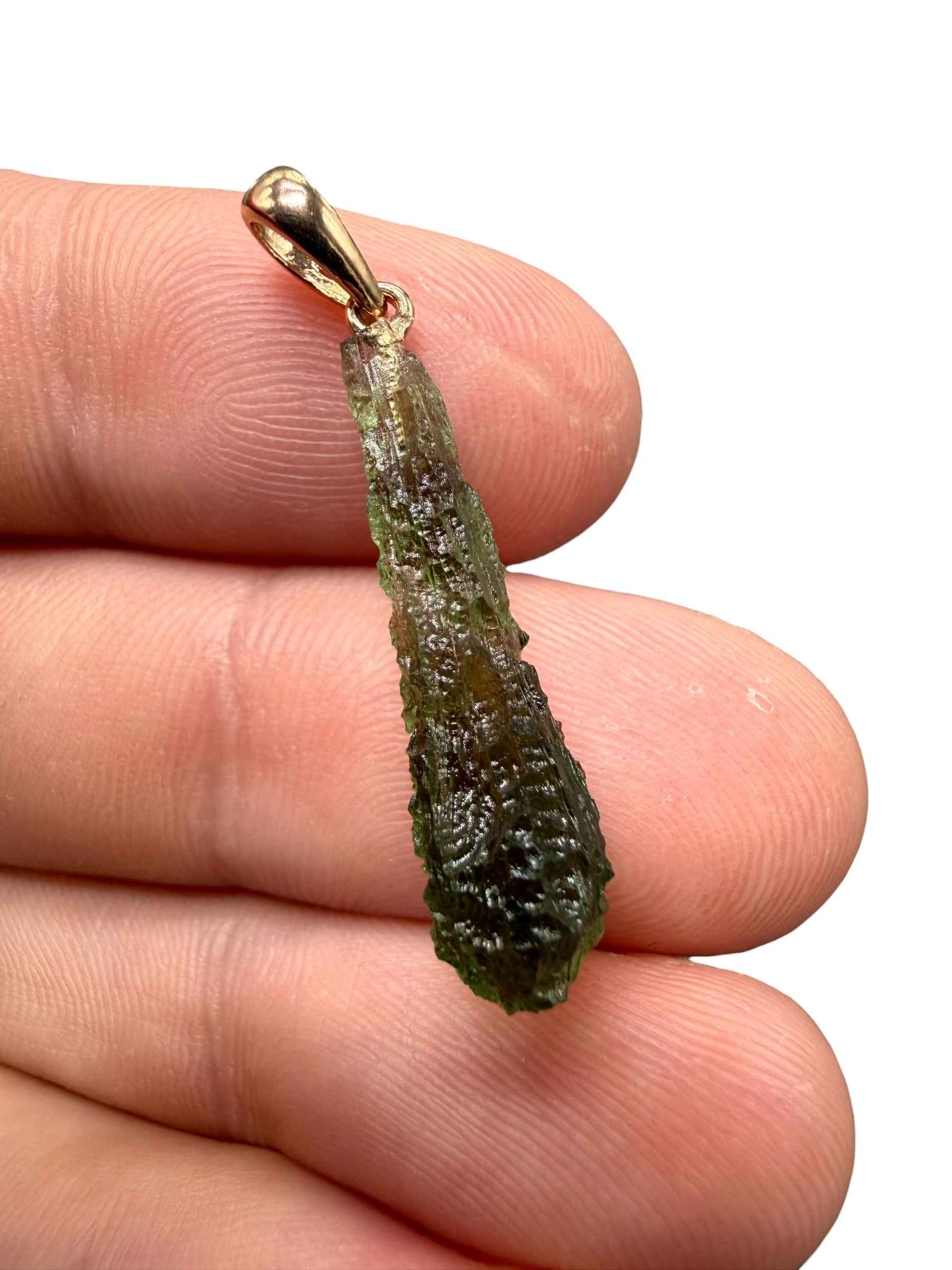 Ciondolo di moldavite placcato Oro Rosa 1,3g - SPP/V065