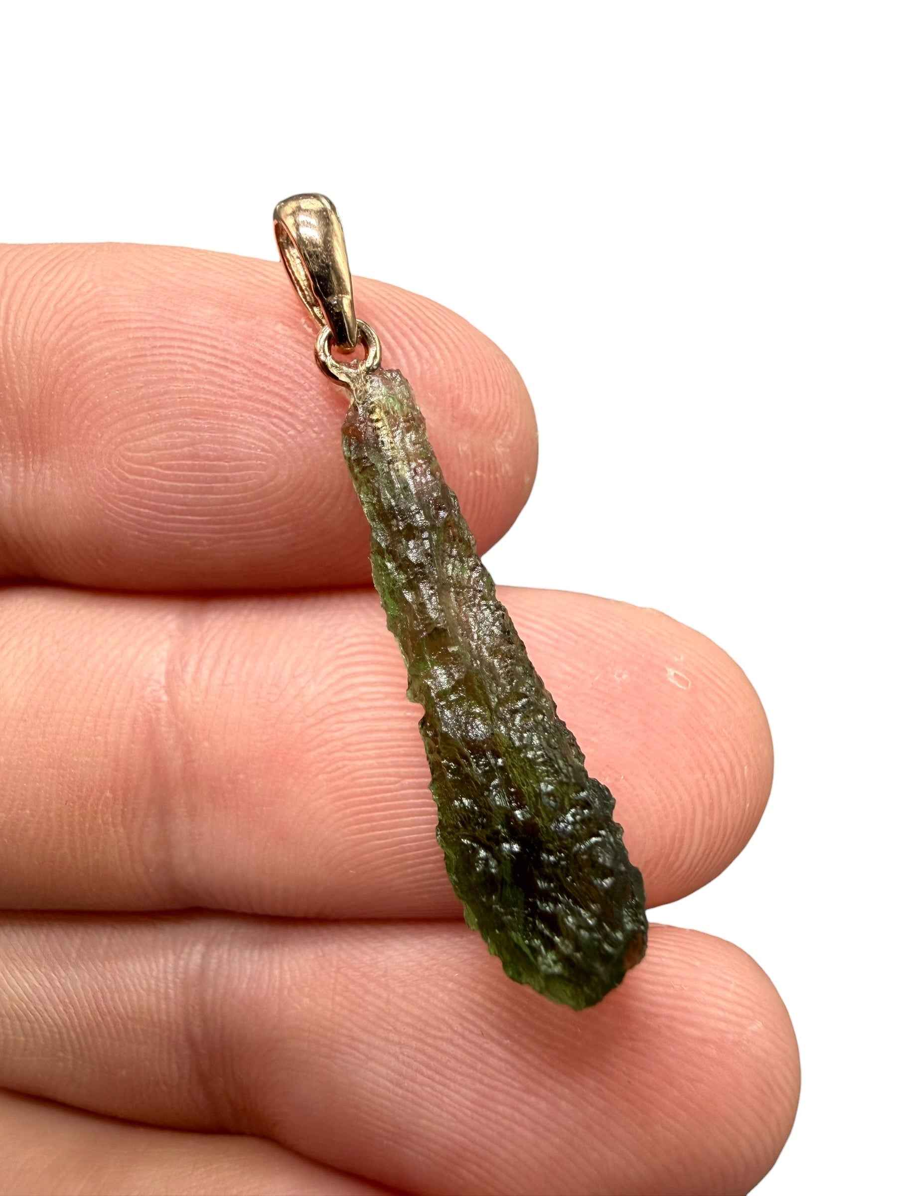 Ciondolo di moldavite placcato Oro Rosa 1,3g - SPP/V065