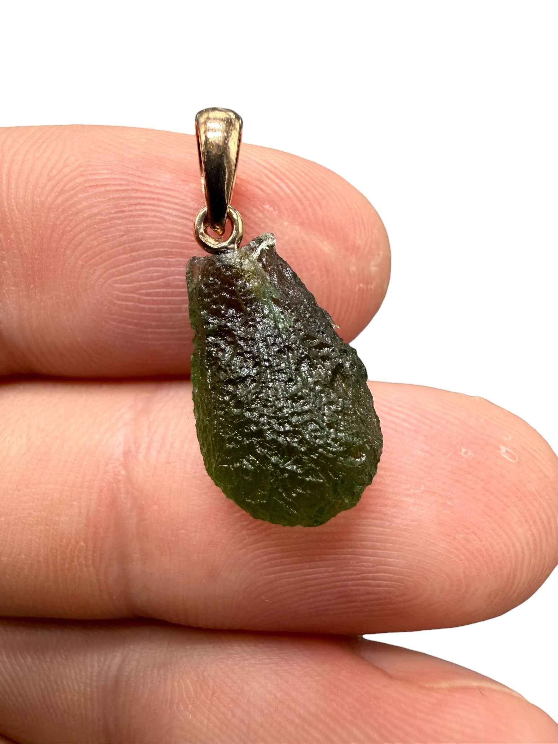 Ciondolo di moldavite placcato Oro Rosa 1,5g - SPP/V066
