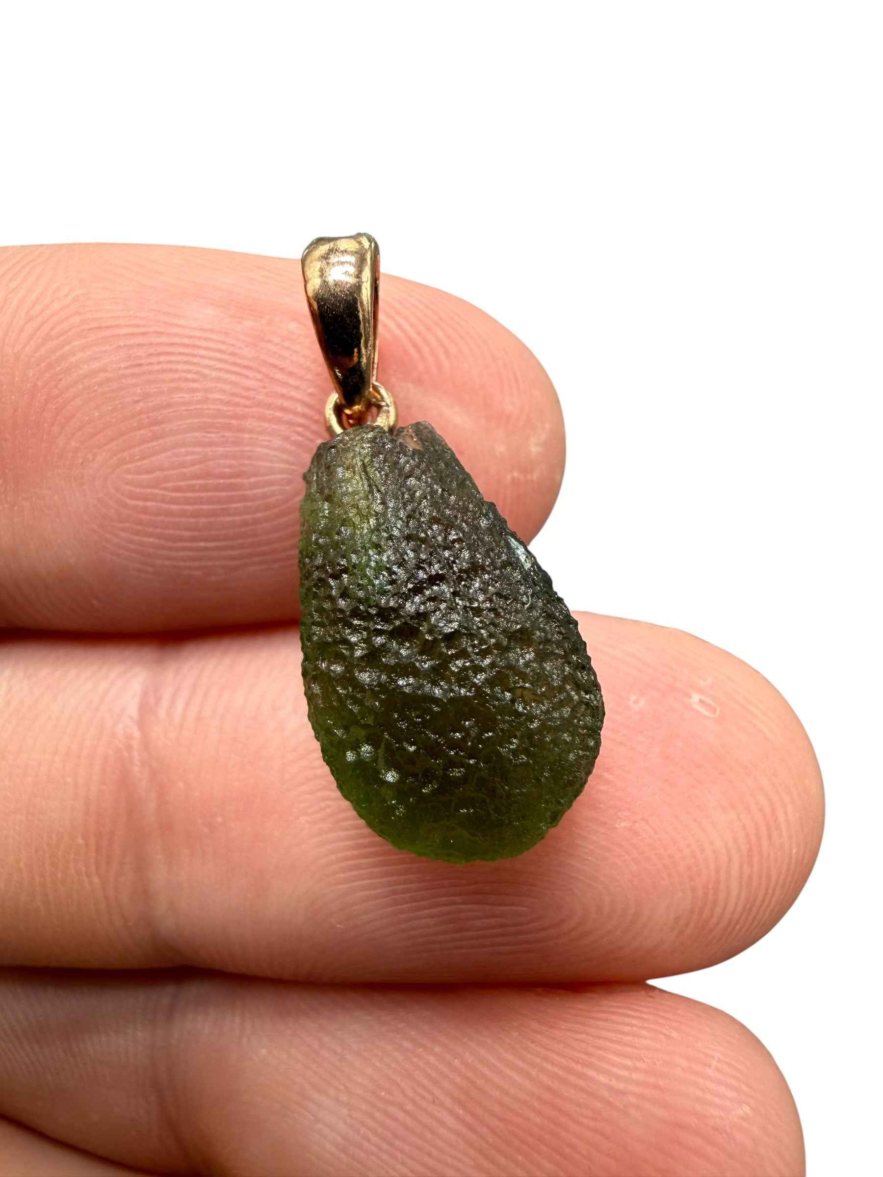Ciondolo di moldavite placcato Oro Rosa 1,5g - SPP/V066
