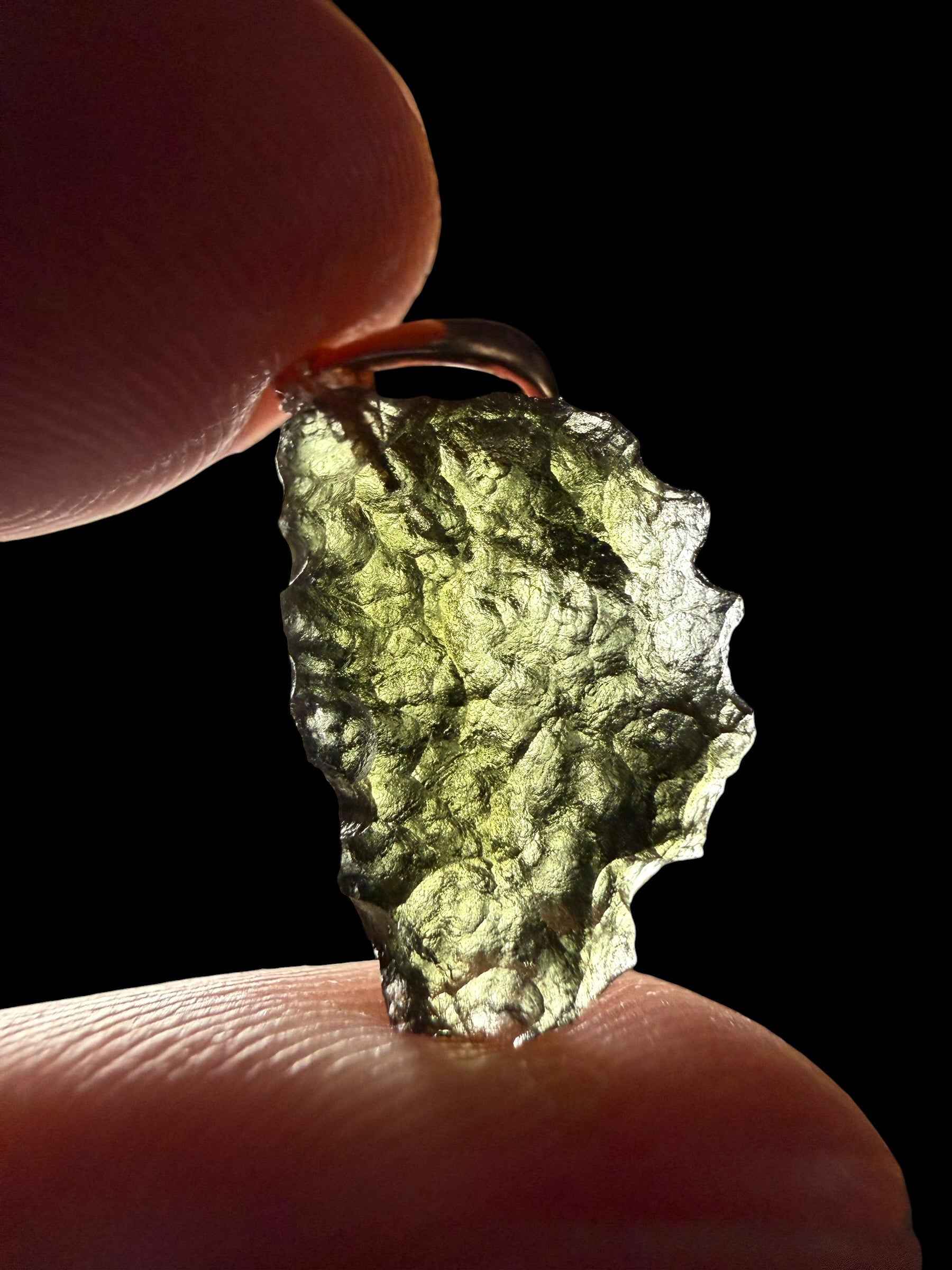 Ciondolo di moldavite placcato Oro Rosa 1g - SPP/V068