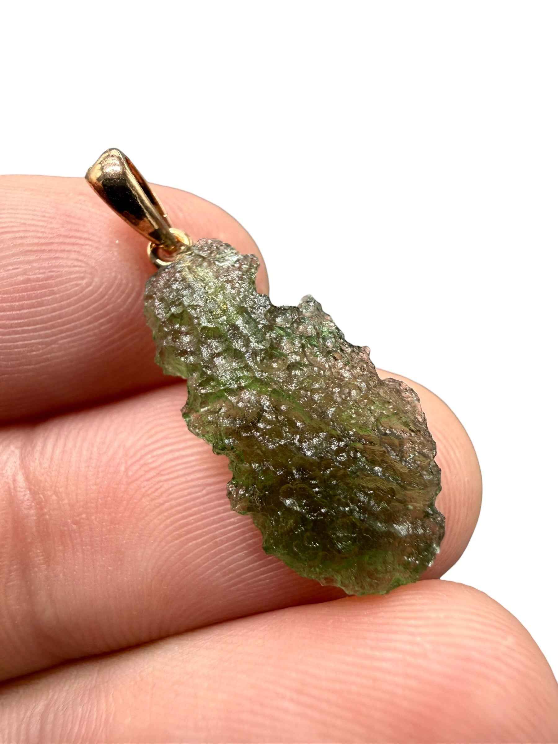Ciondolo di moldavite placcato Oro Rosa 1,43g - SPP/V069