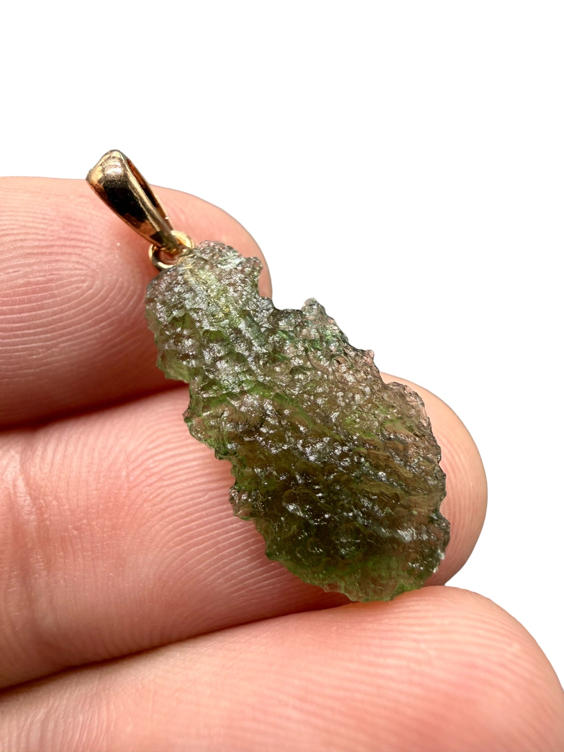 Moldavite pendant plated with rose gold 1,43g