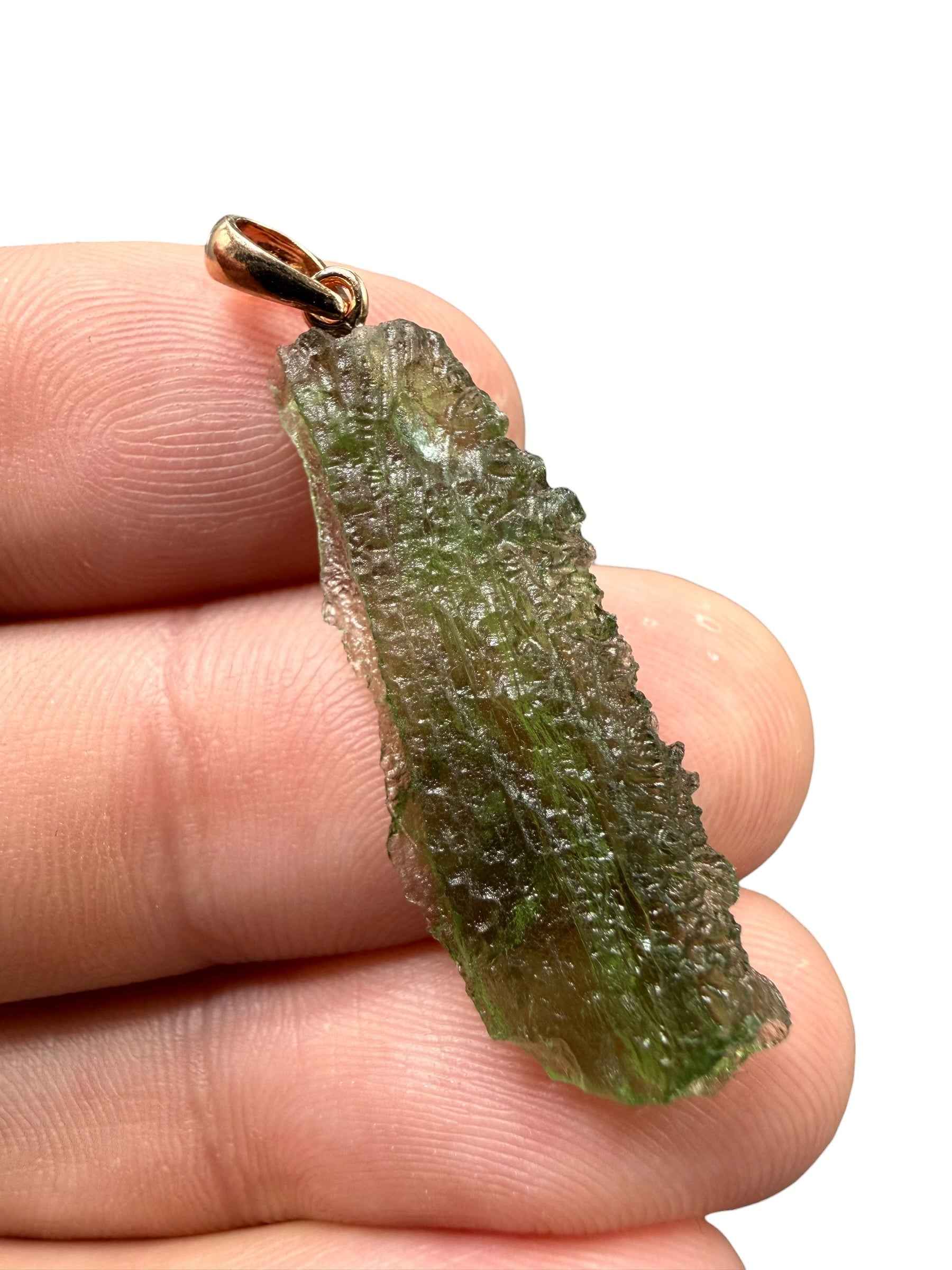 Ciondolo di moldavite placcato Oro Rosa 2,25g - SPP/V070